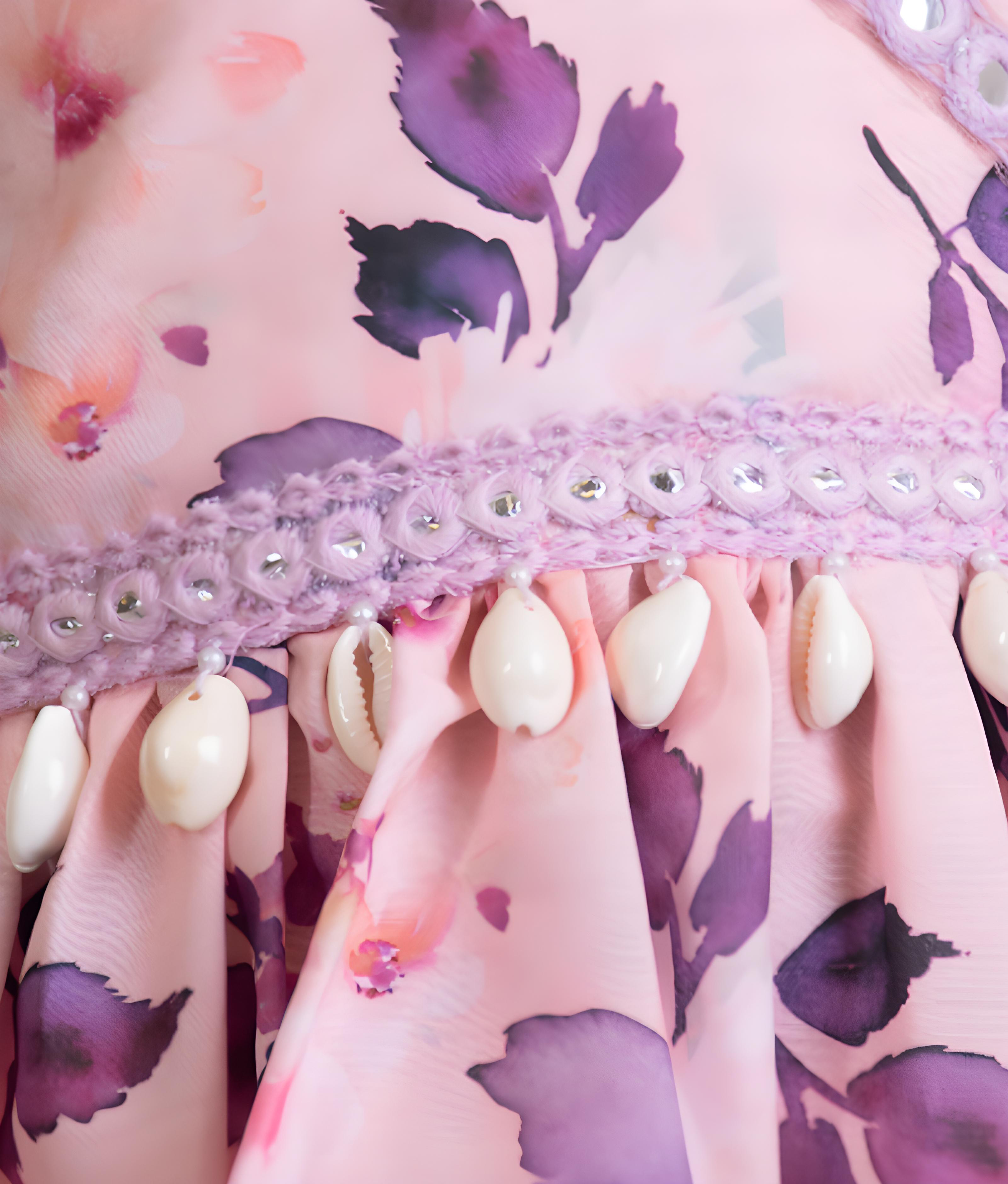 Lilac Printed Kurti with Sharara for Girls