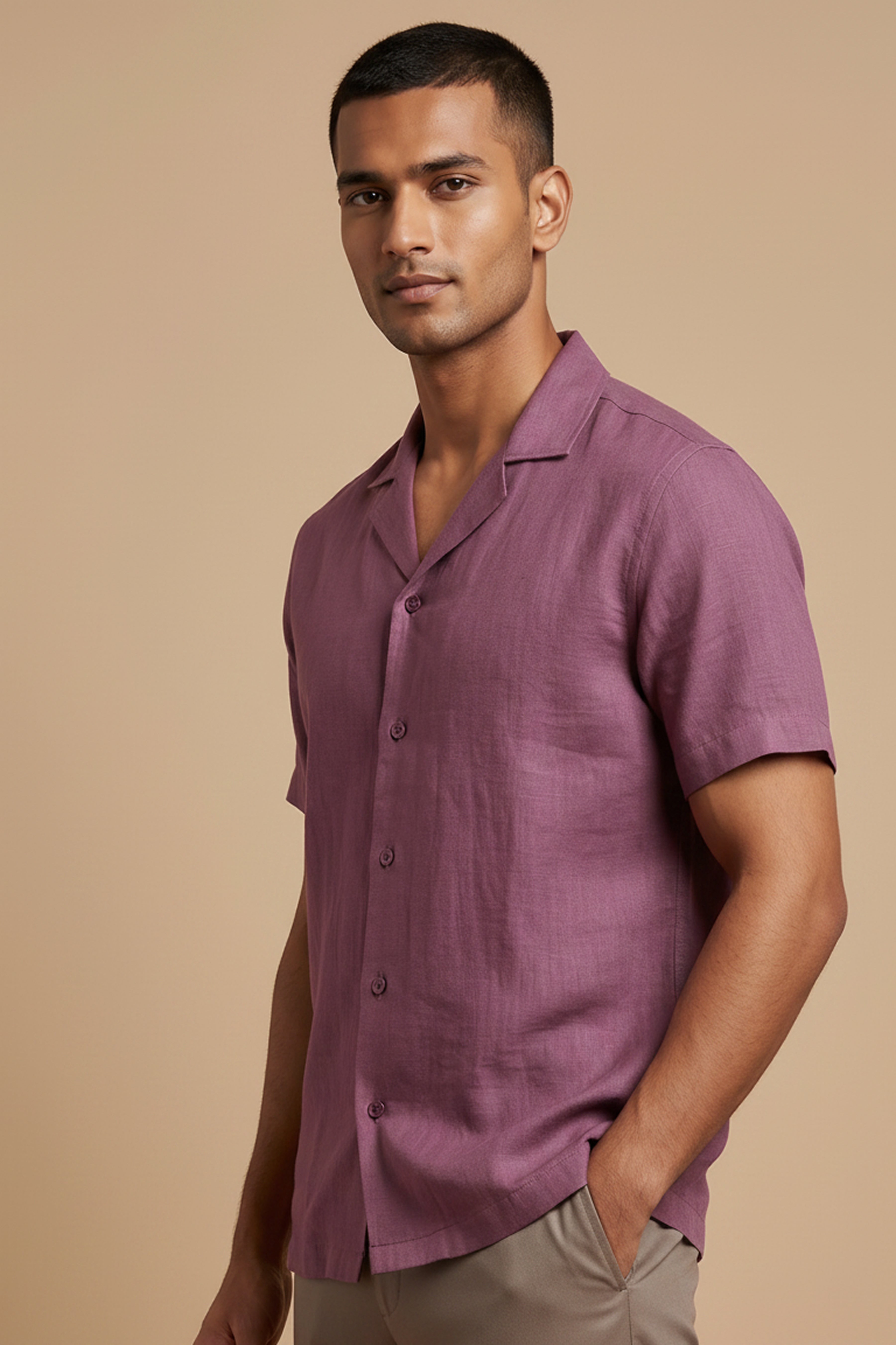 Henna — Wine Linen Shirt