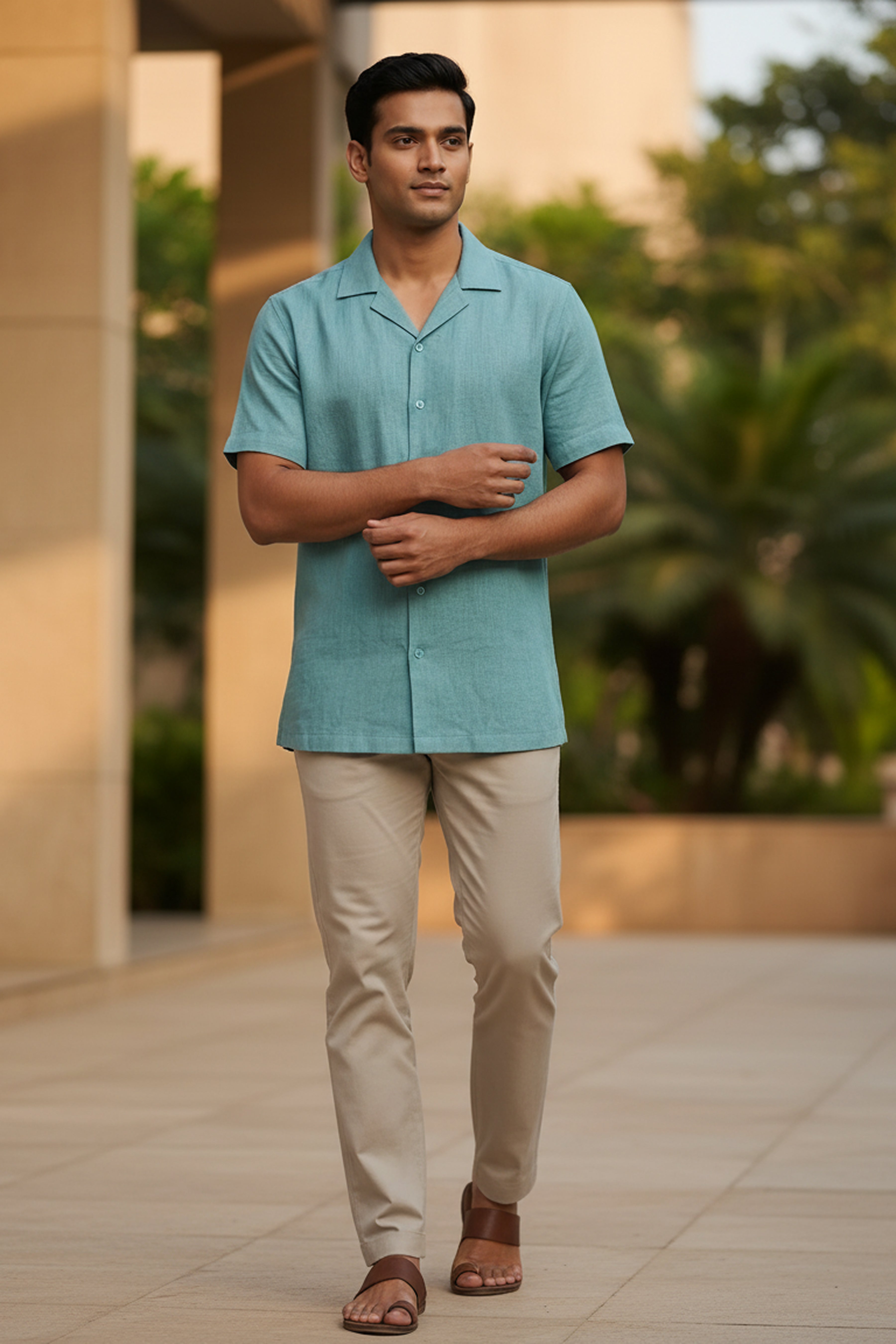 Seaform — Sea Green Linen Shirt