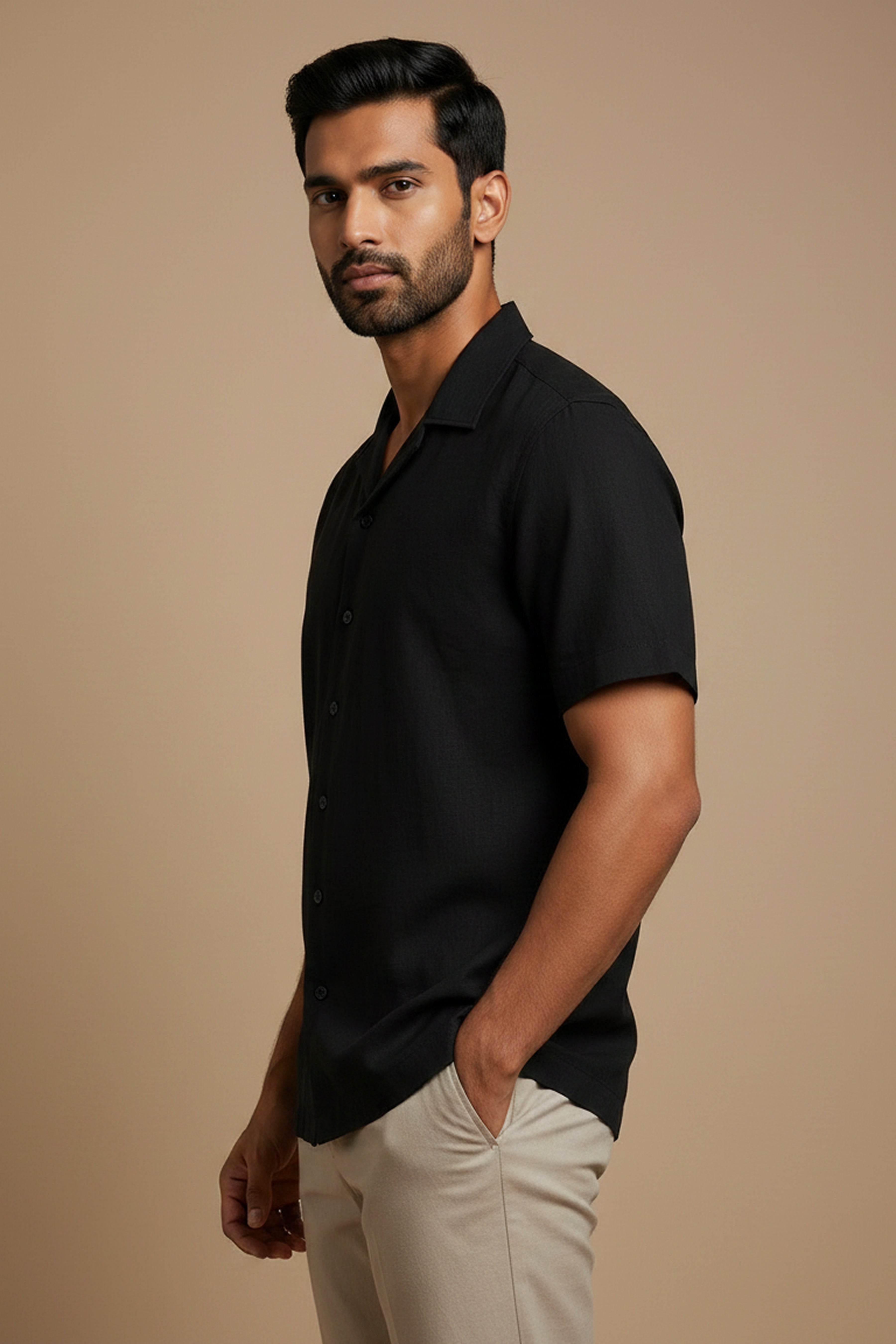Eclipse — Black Cotton Shirt