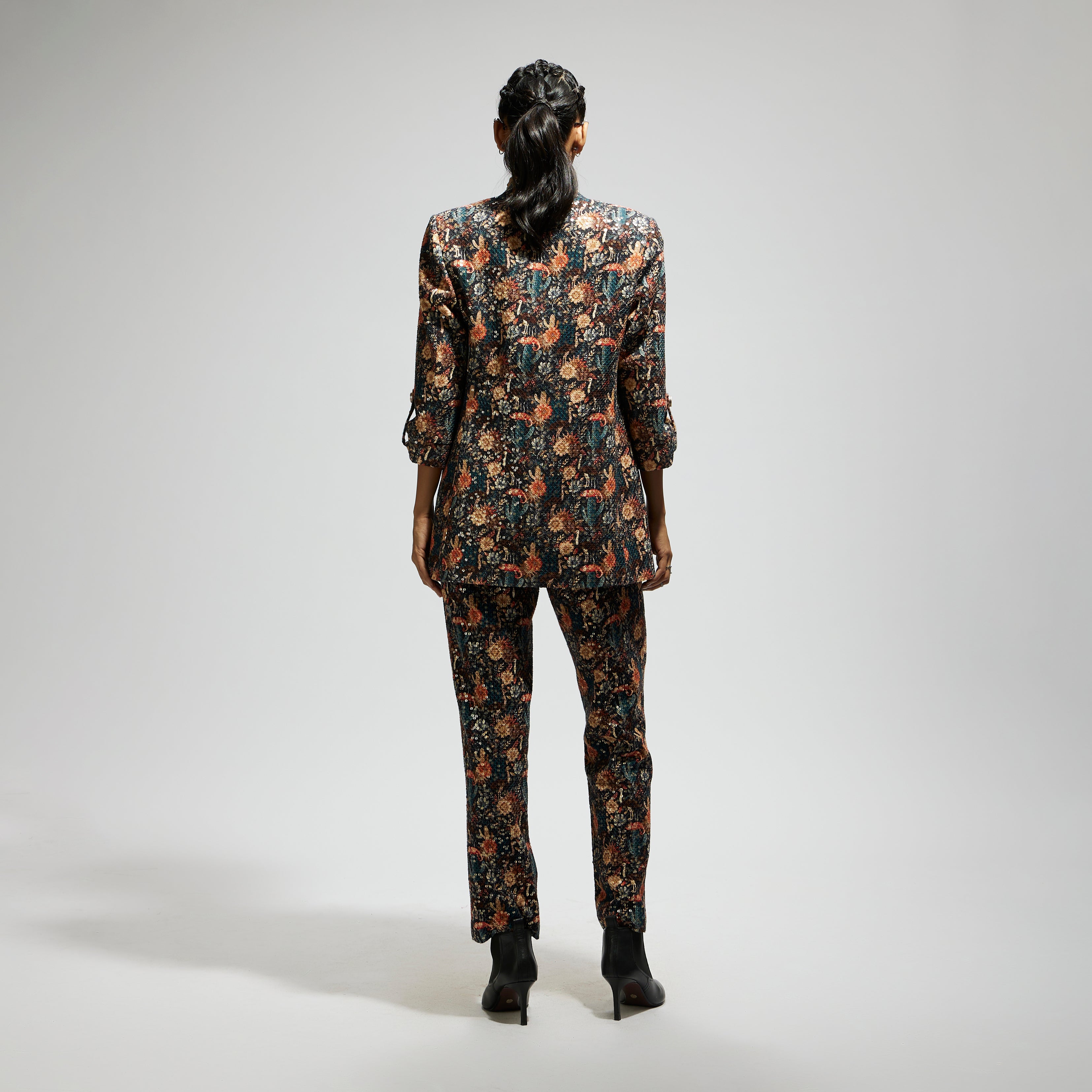 BLACK JAAL EMBELLISHED BLAZER SET