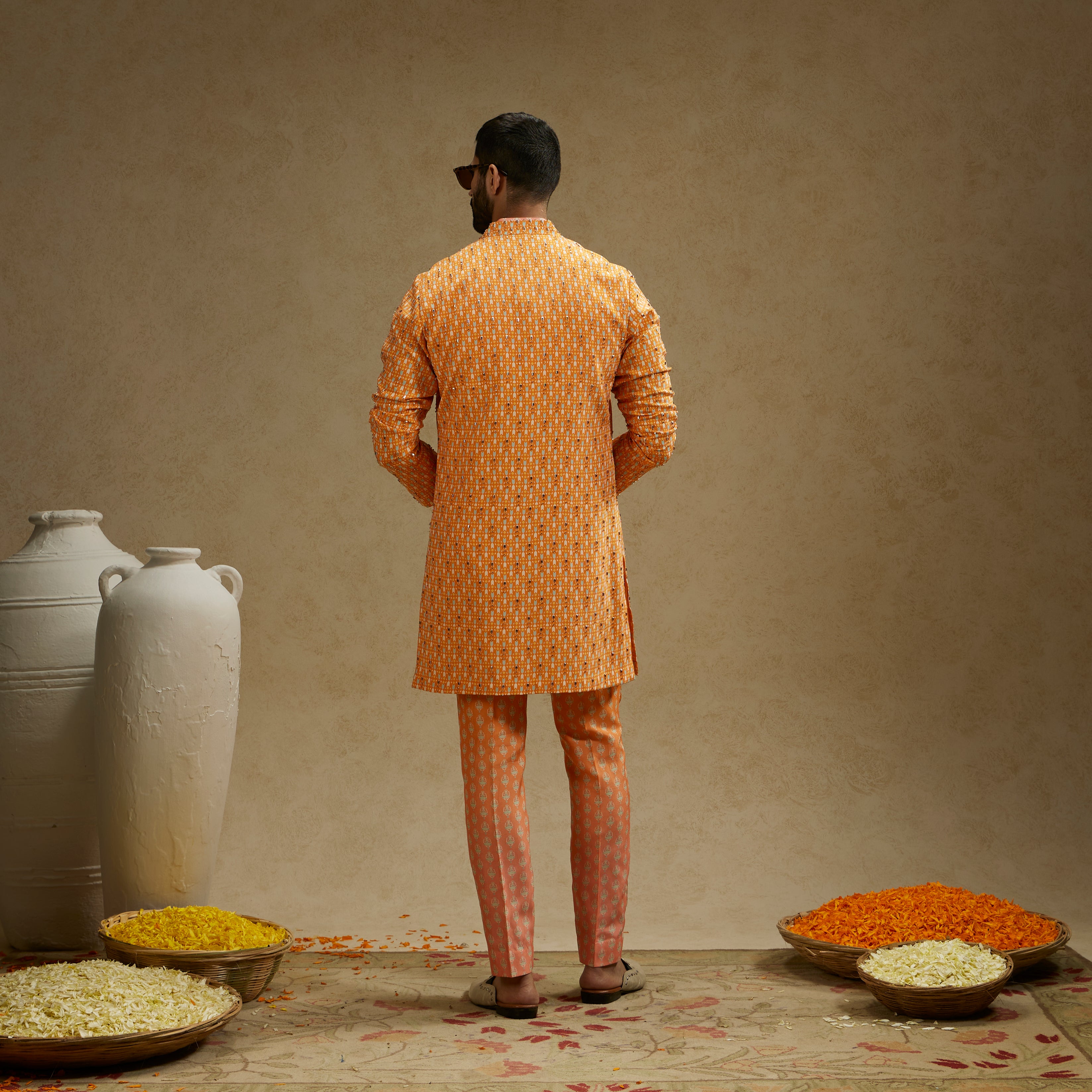 Orange Geo Embellished Jacket
