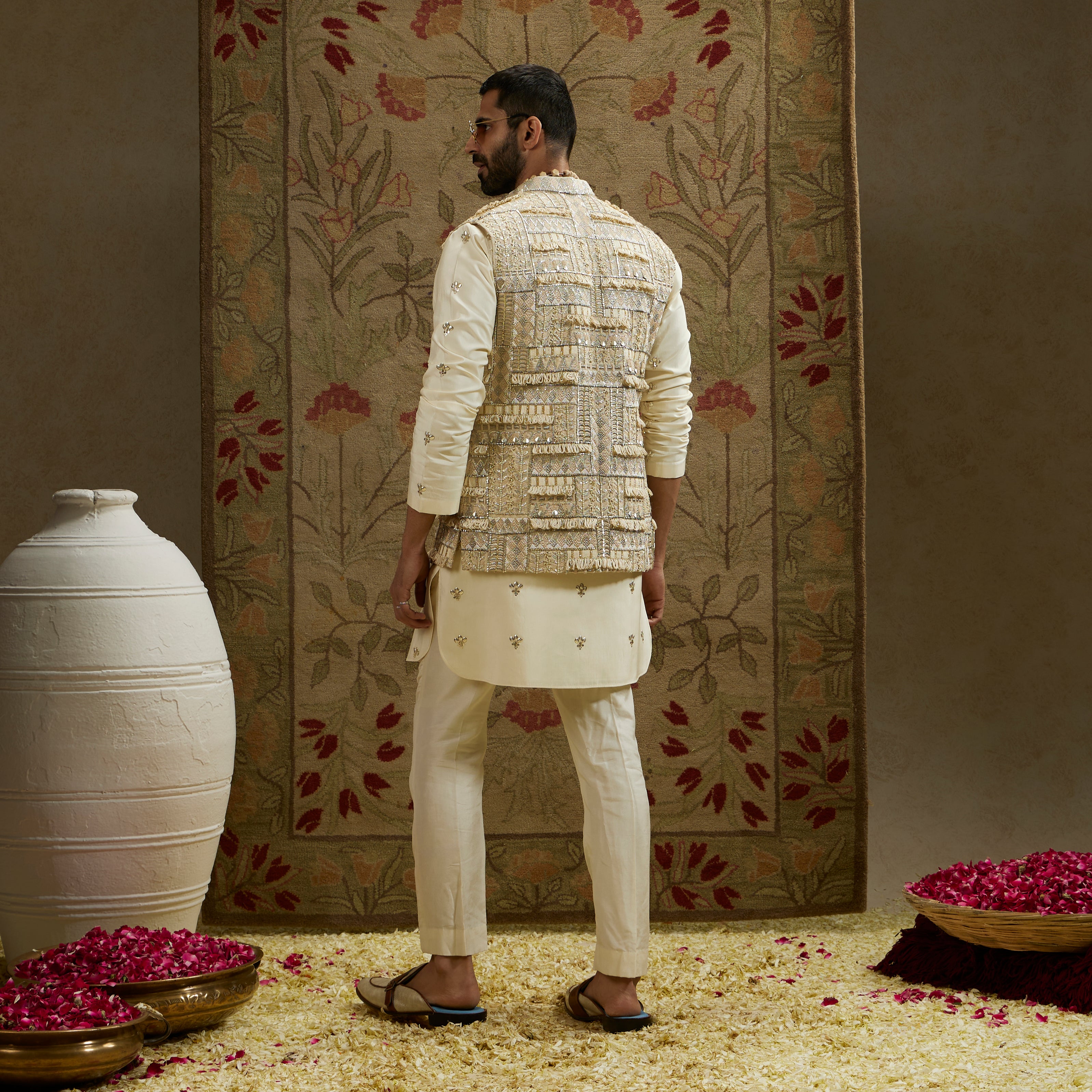 Magnolia Cream Embellished Bundi