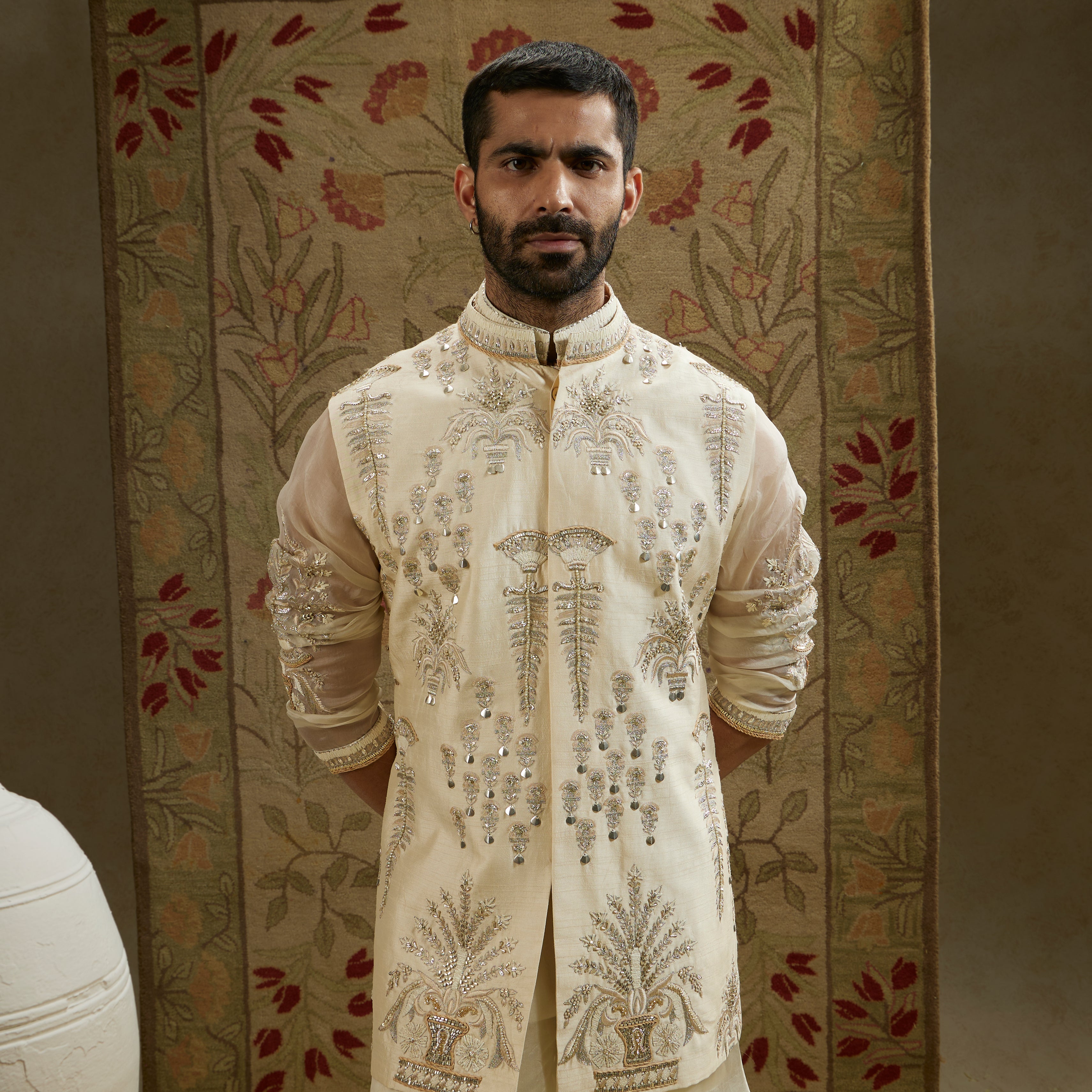 Magnolia Embellished Bundi