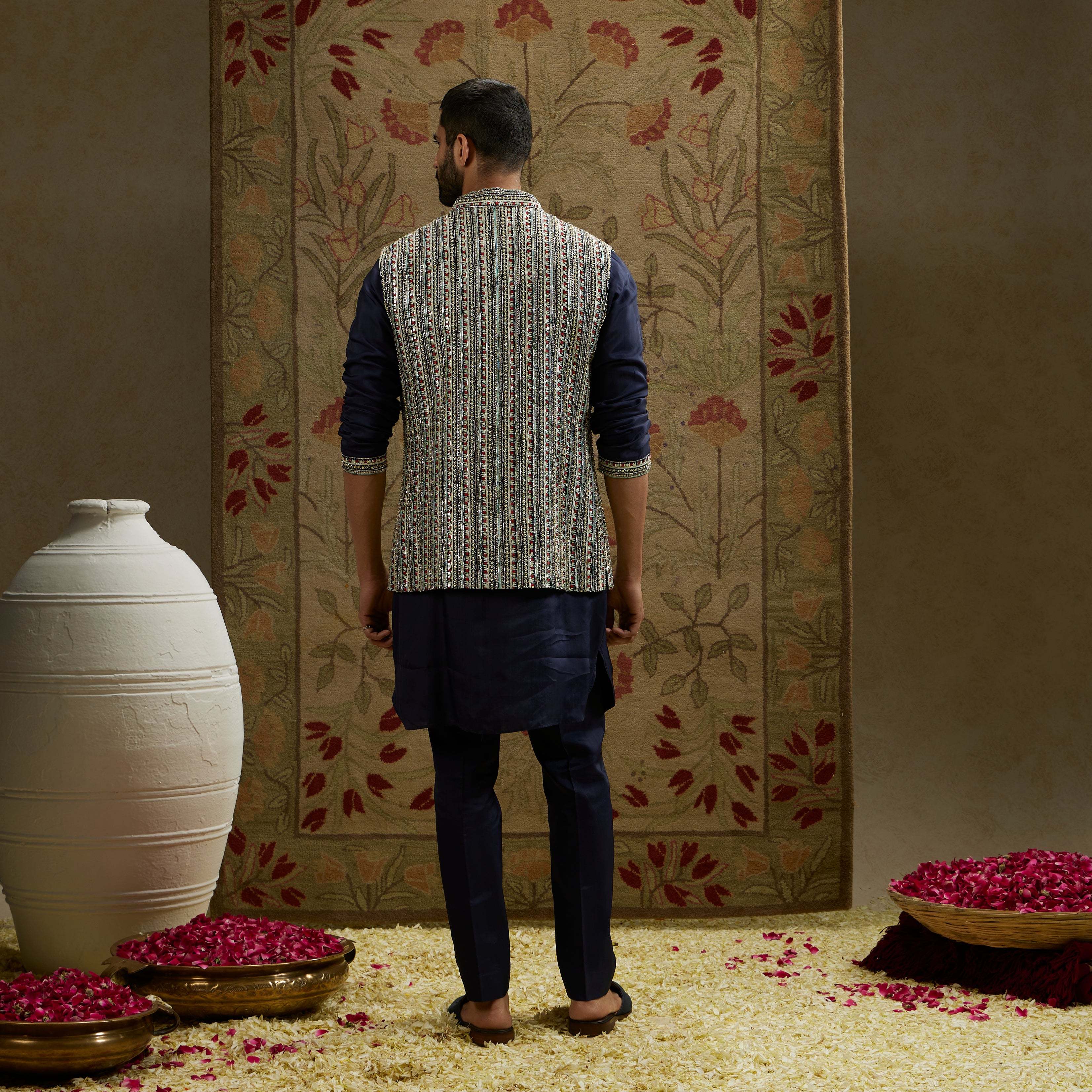 Midnight Blue Kurta Patti Embellished Kurta and Pants