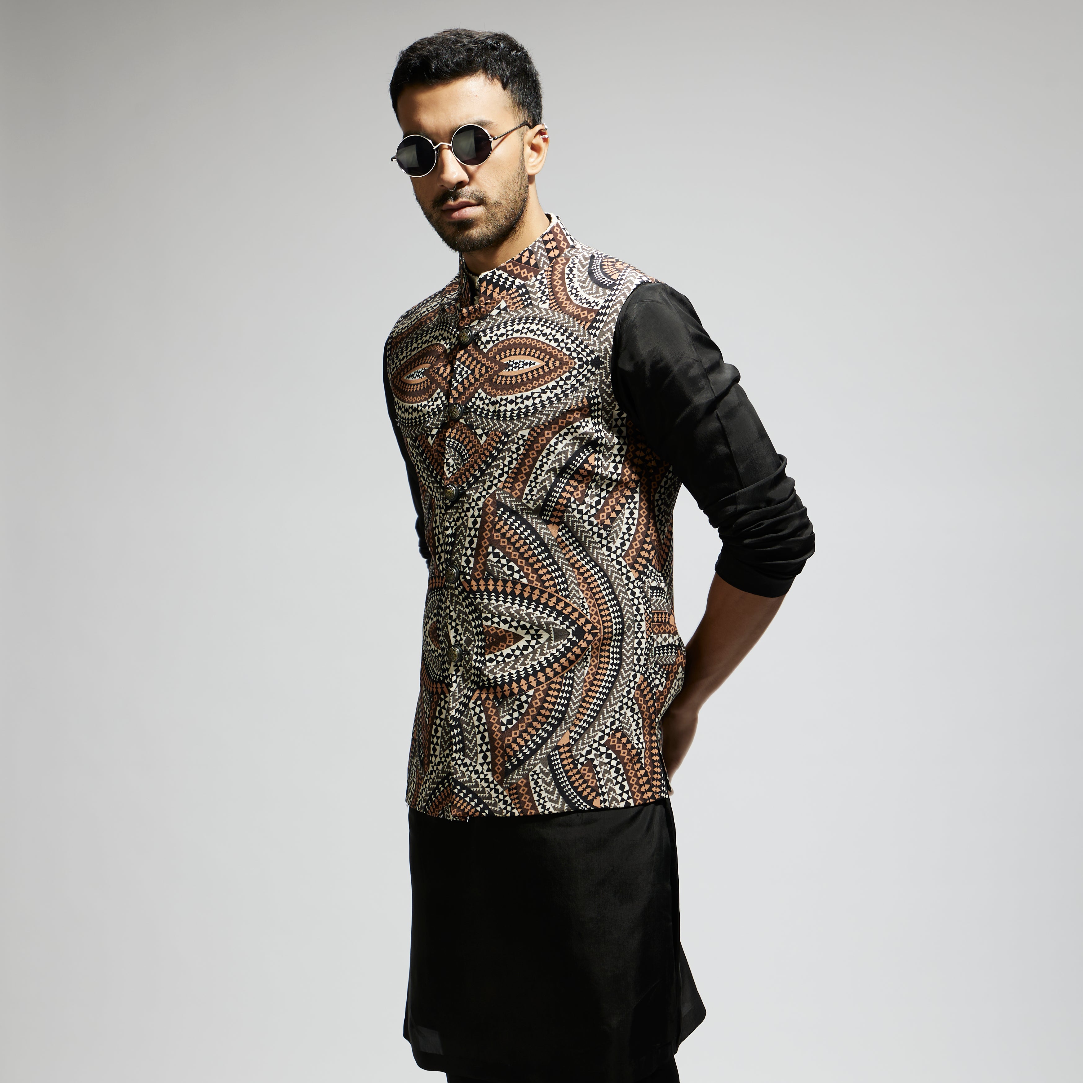 BLUE BOHO GEO PRINTED BUNDI