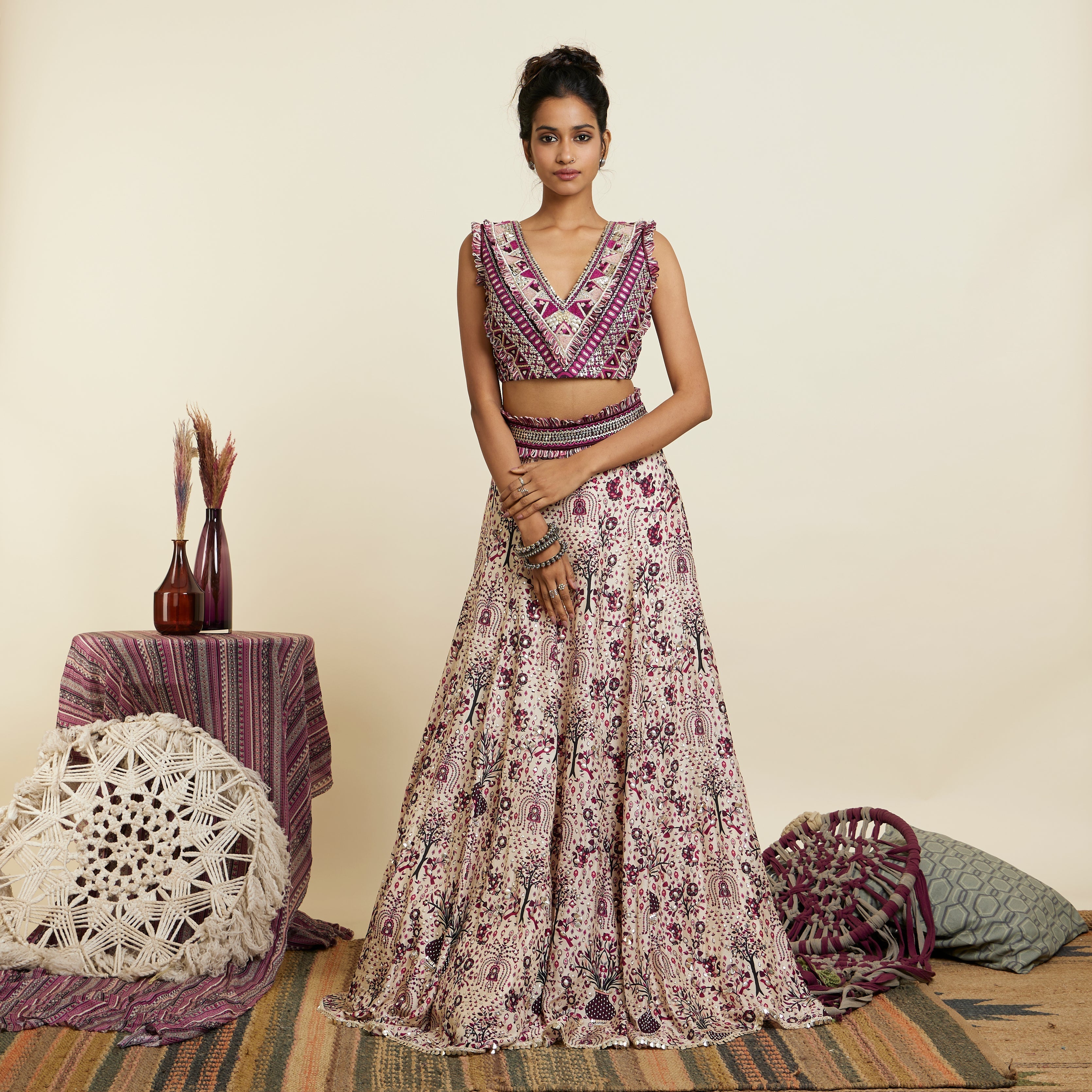 MERLOT LEHENGA SET