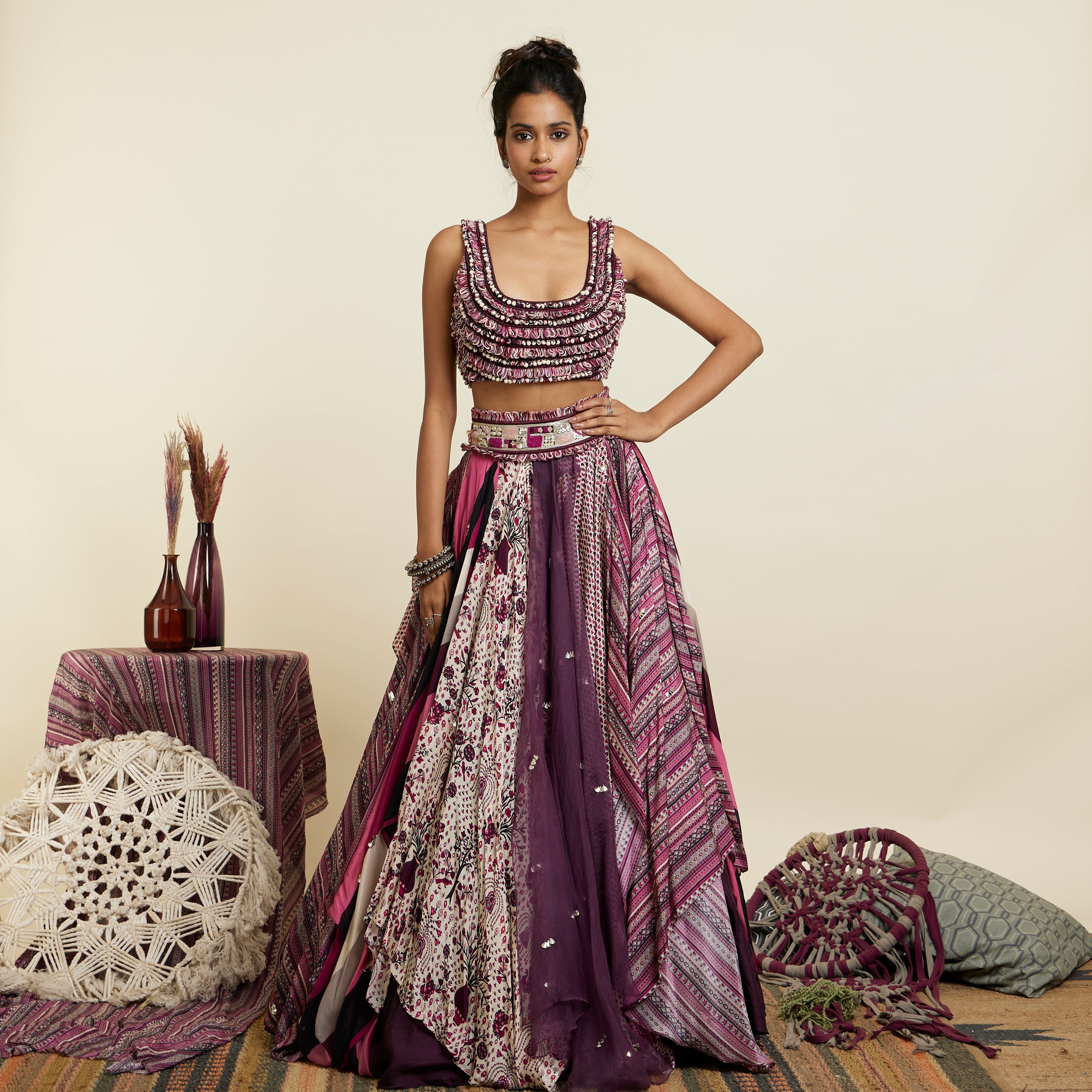 MERLOT LEHENGA SET