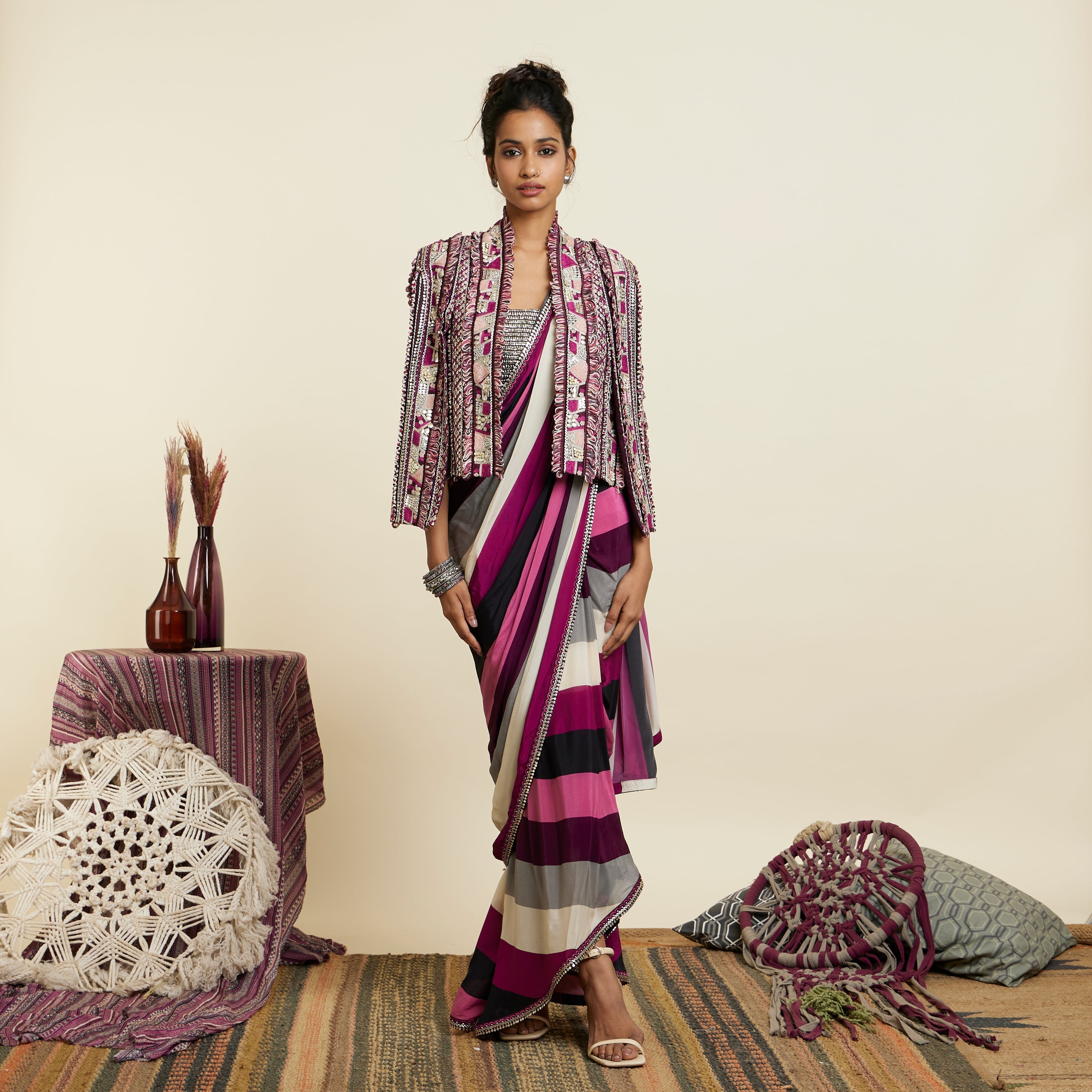 MERLOT SAREE SET