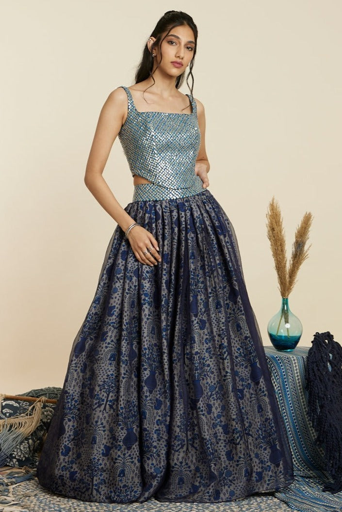 BLUE LEHENGA SET