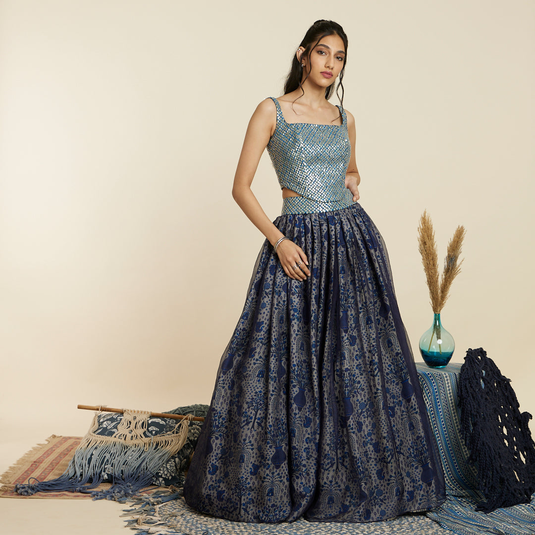 BLUE LEHENGA SET