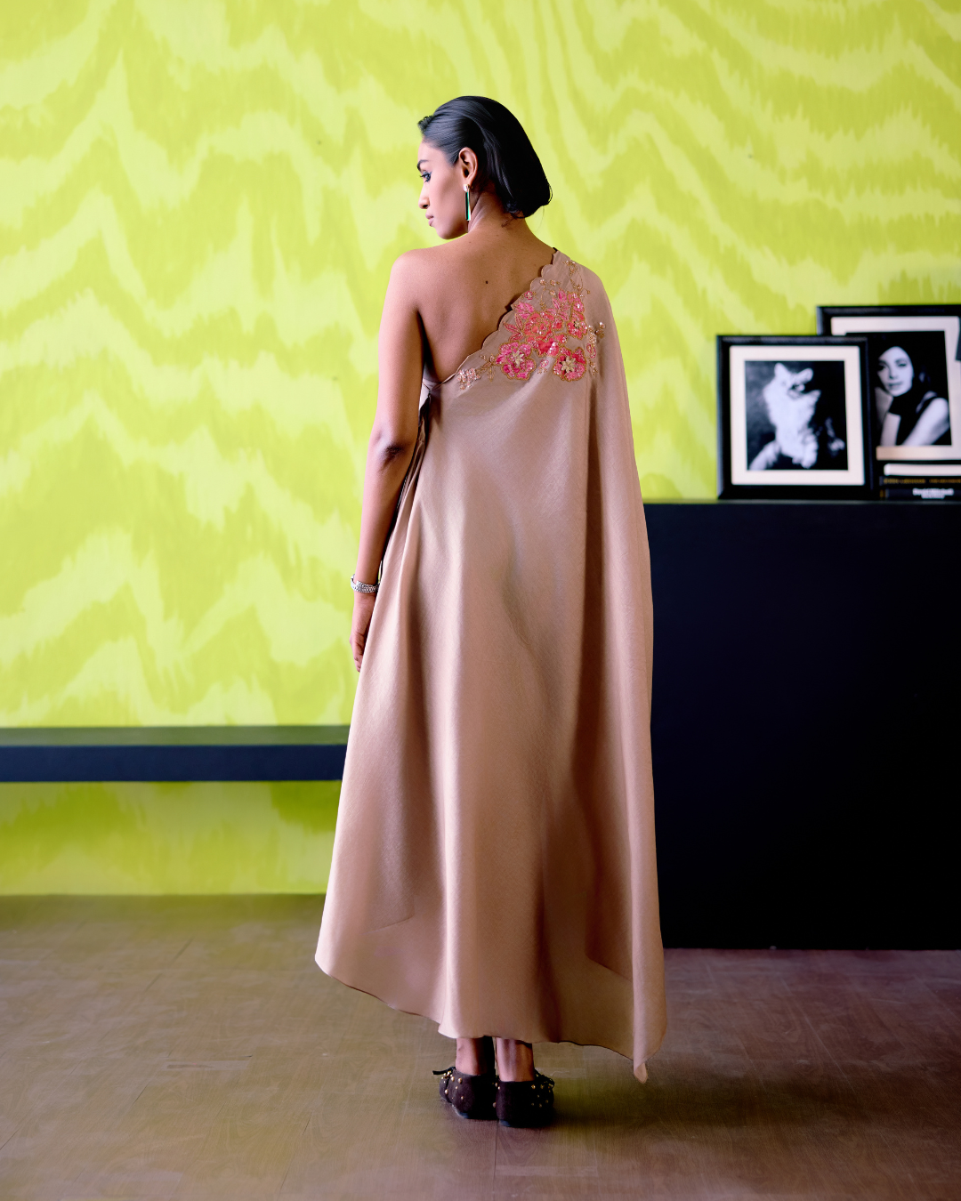 Mocha One Shoulder Dress