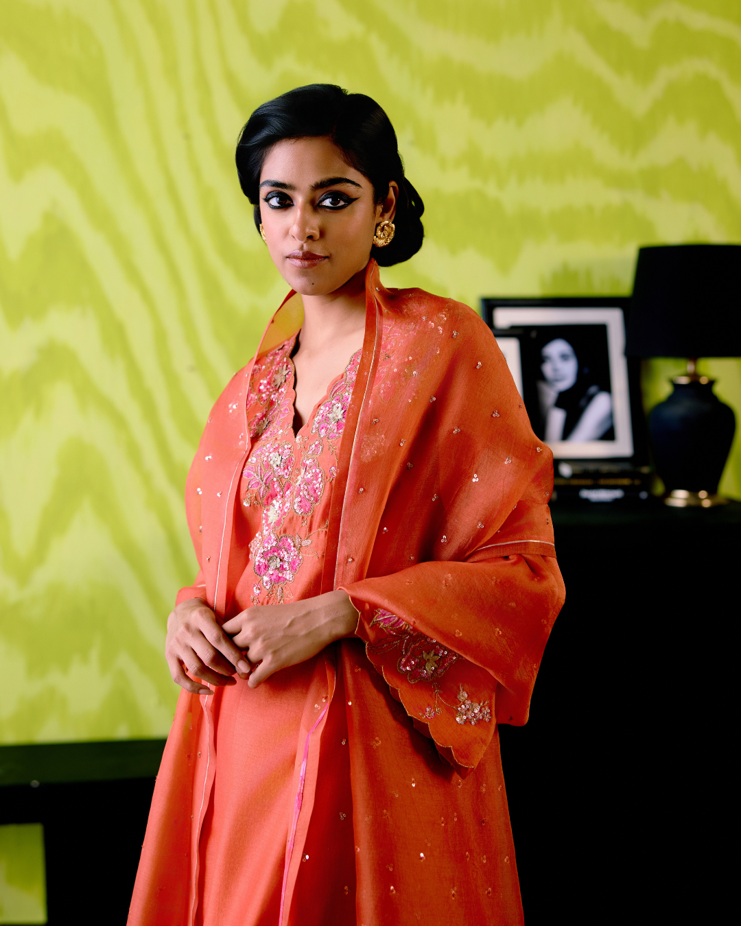 Rust Orange A-line Kurta Set