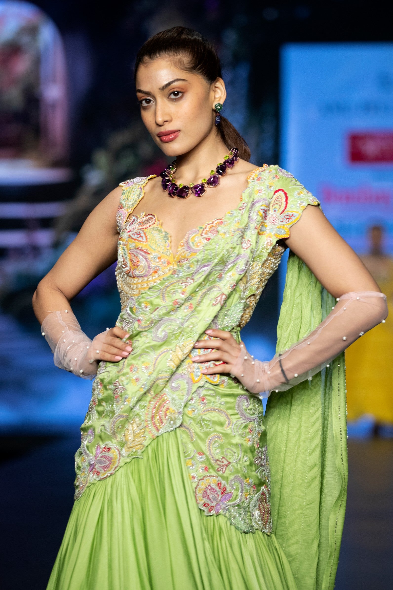 Kuha Pre-draped saree set