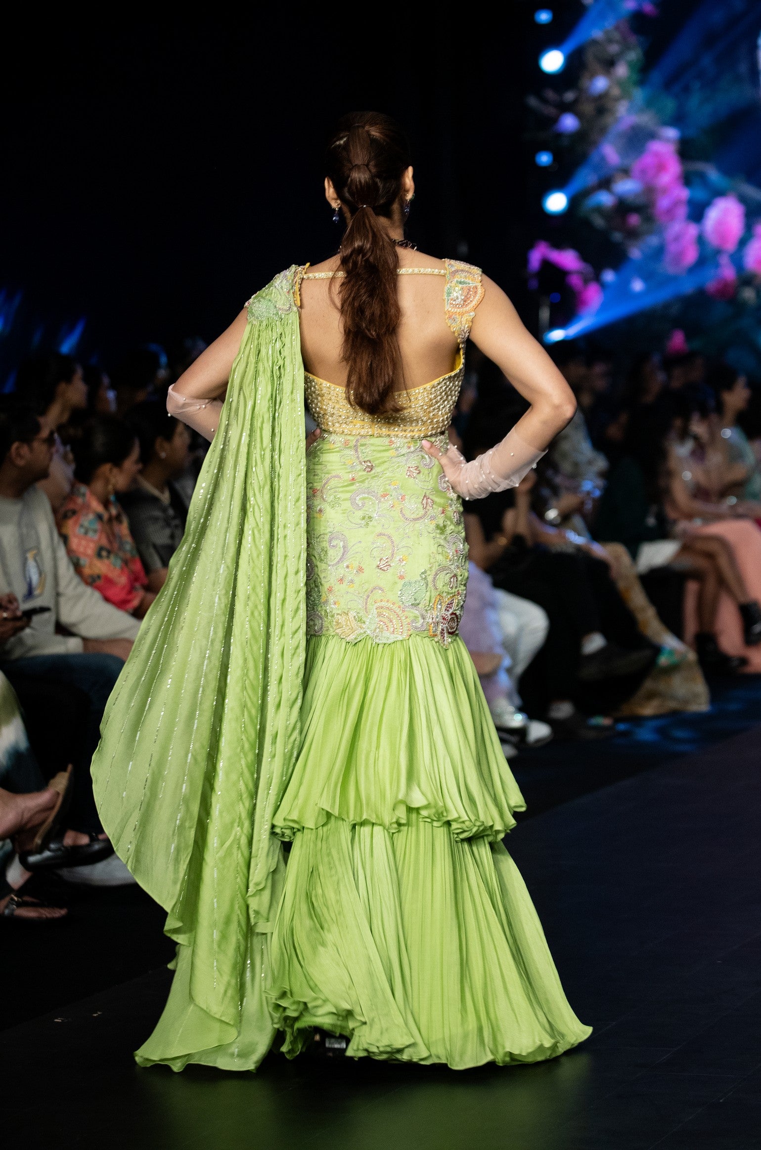 Kuha Pre-draped saree set