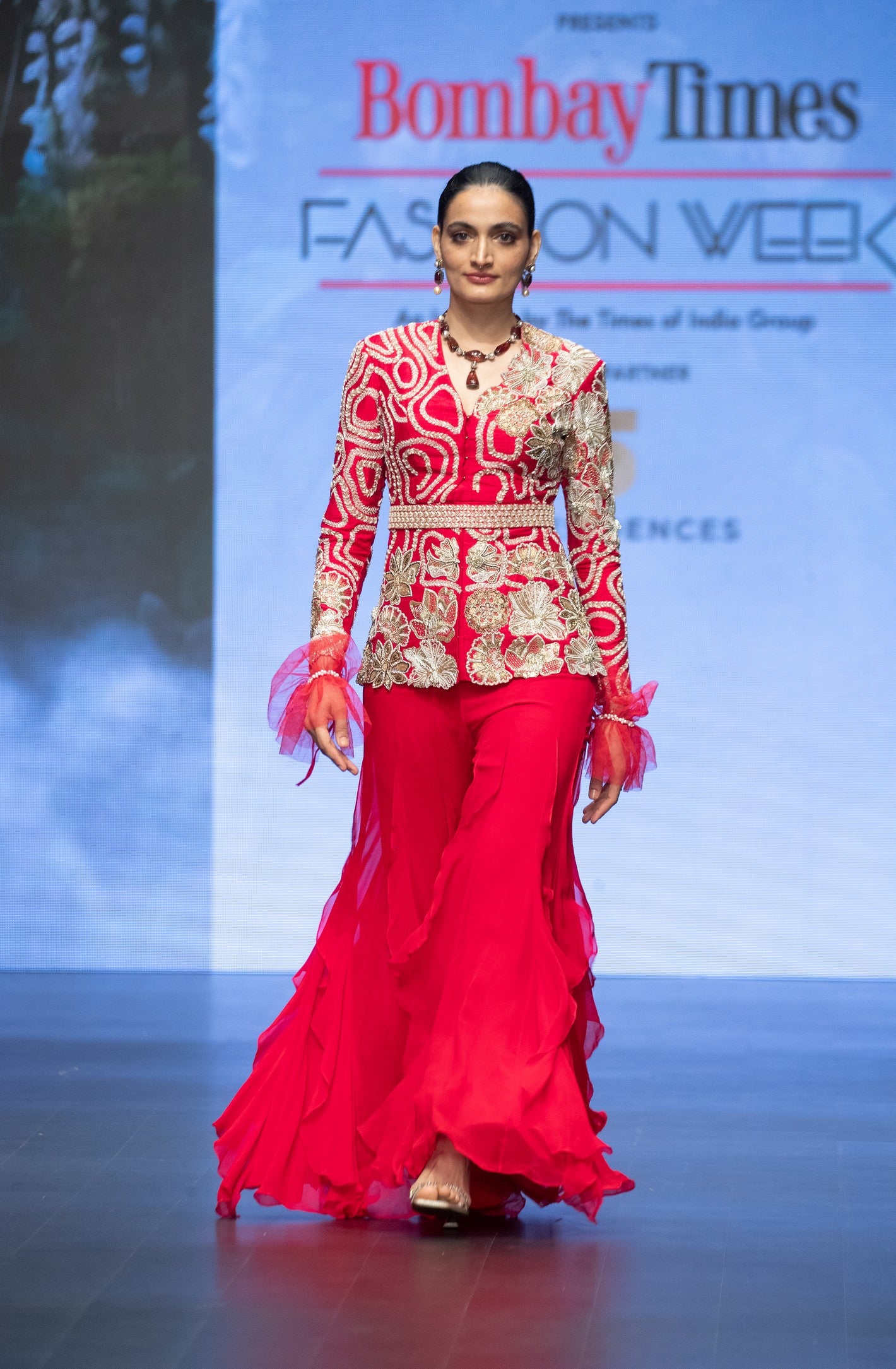 Mira ruffled jacket set