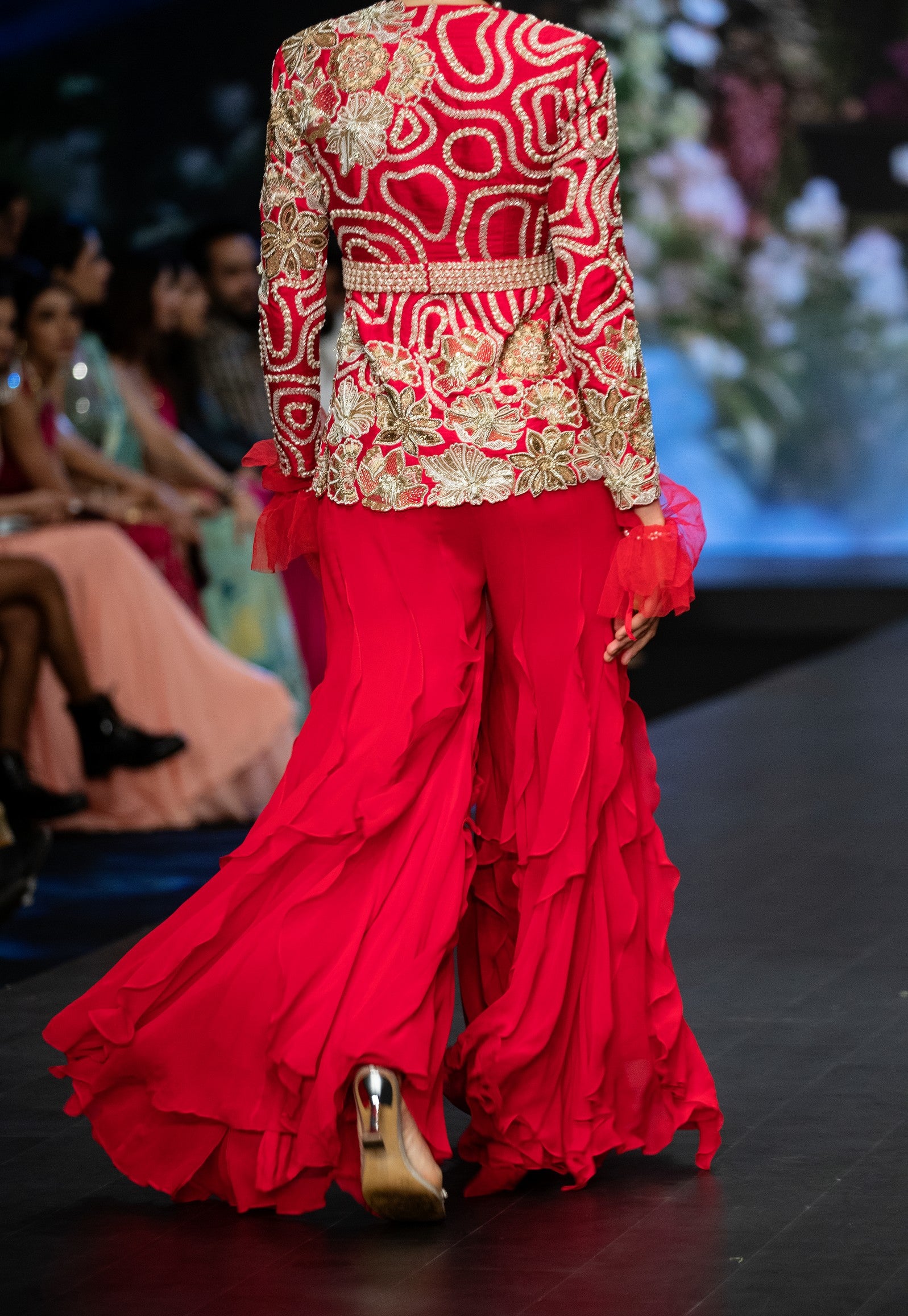 Mira ruffled jacket set