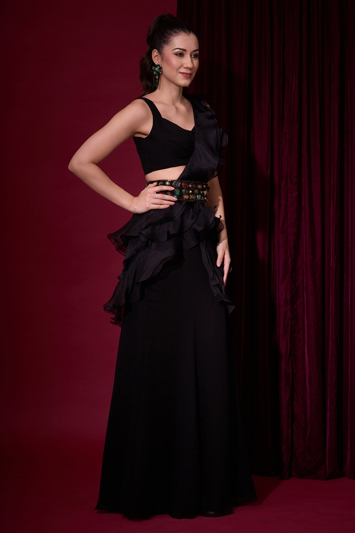 RAATRINI FRILL SAREE