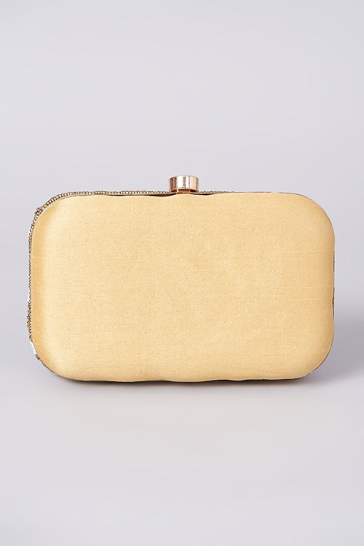 Gold Tri colored Handembroidered Clutch