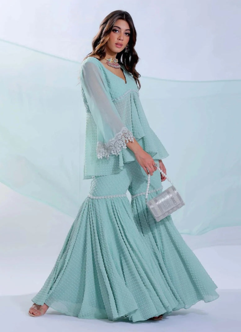 Silver Brass Beaded Flapover Clutch