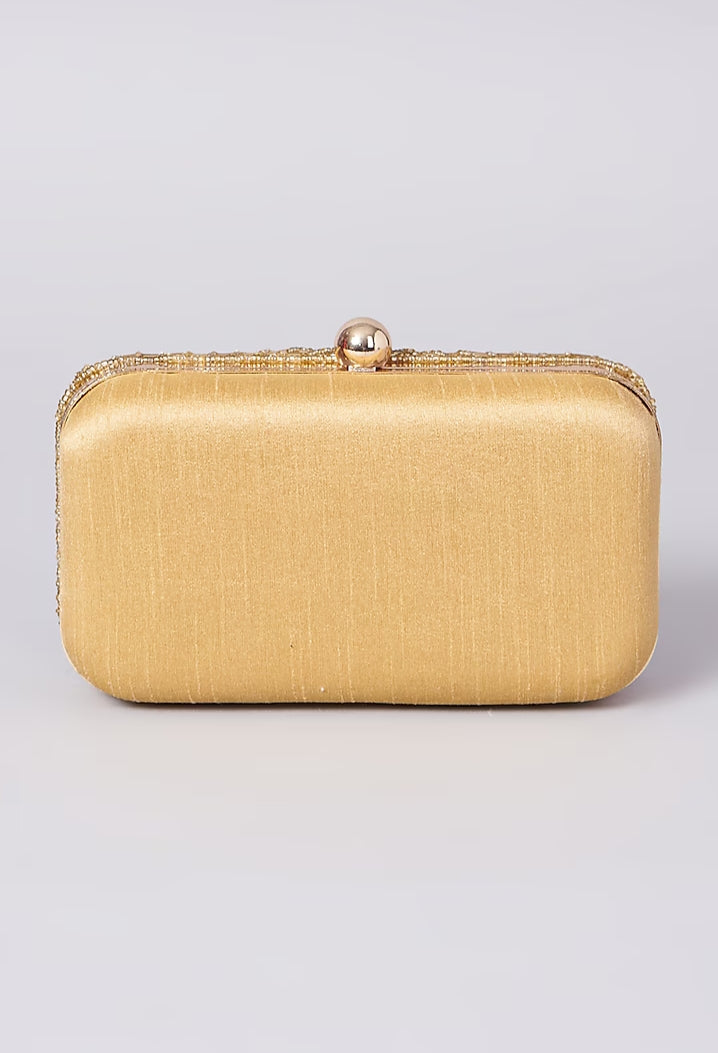 Gold Beaded Handembroidered Clutch