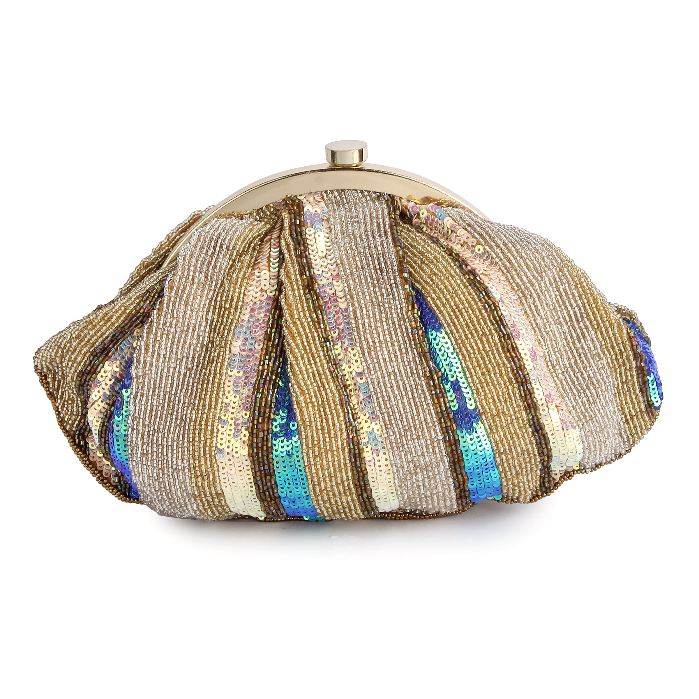 Multicolored beaded Handembroidered Pouch