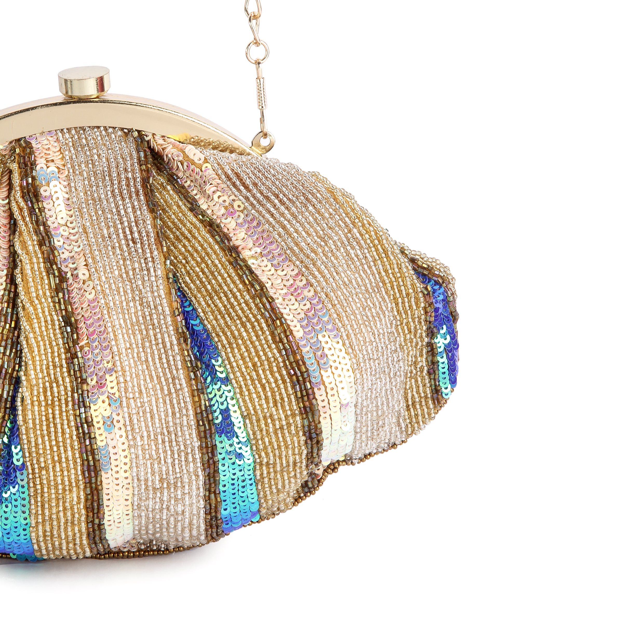 Multicolored beaded Handembroidered Pouch