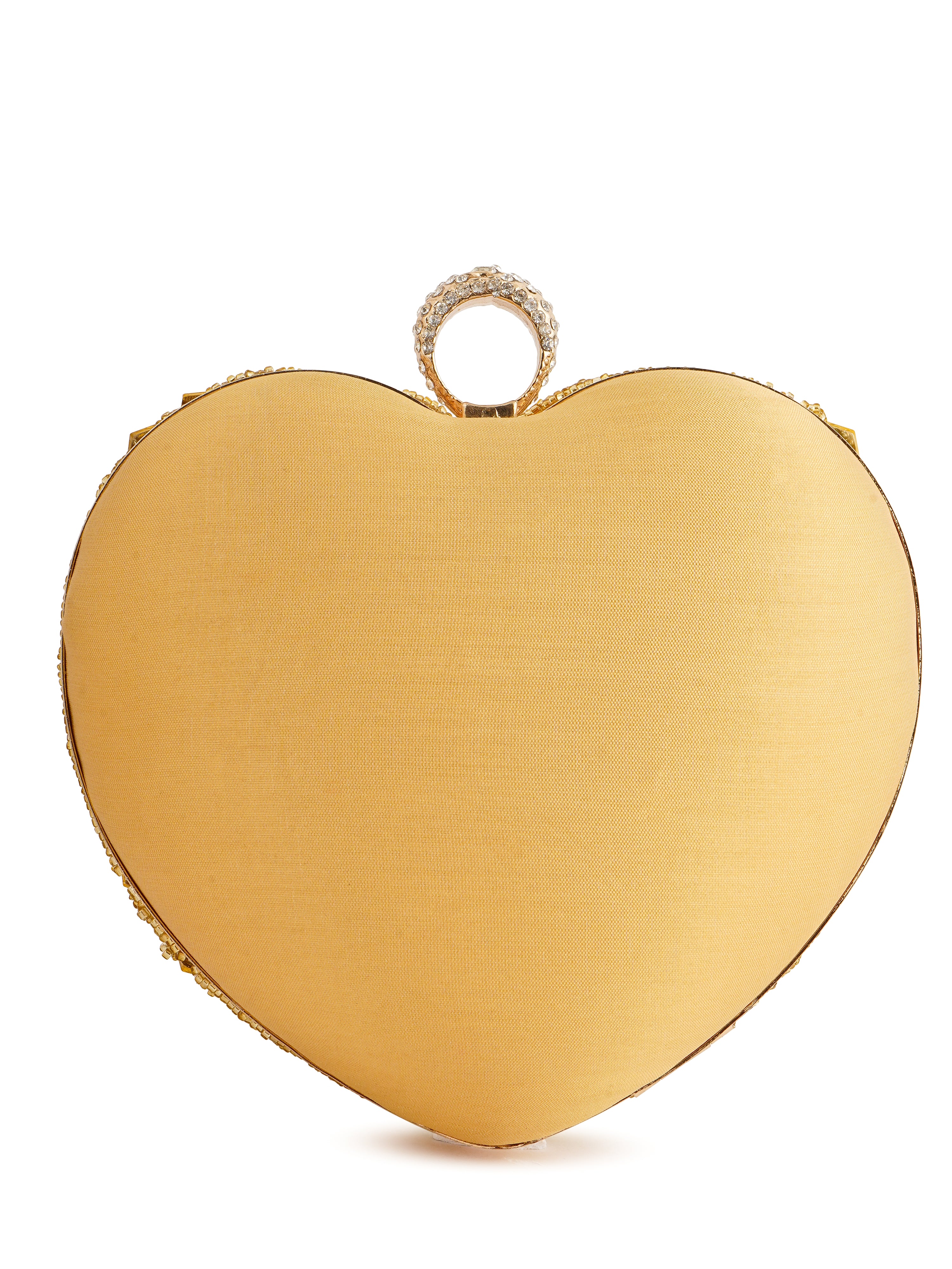 Cupid Citrine Heart Handembroidered Clutch