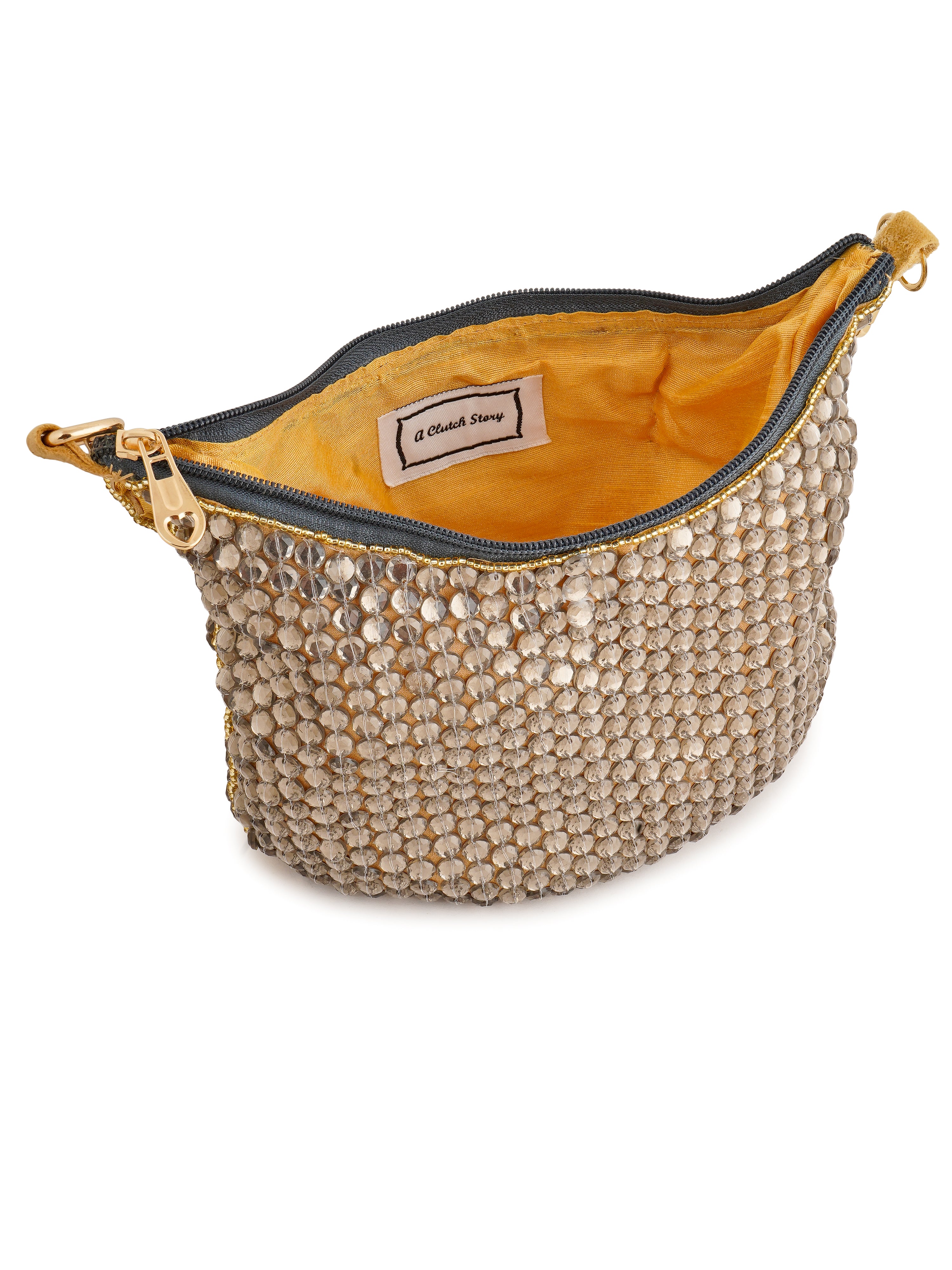 Smoky Quartz Handembroidered Purse