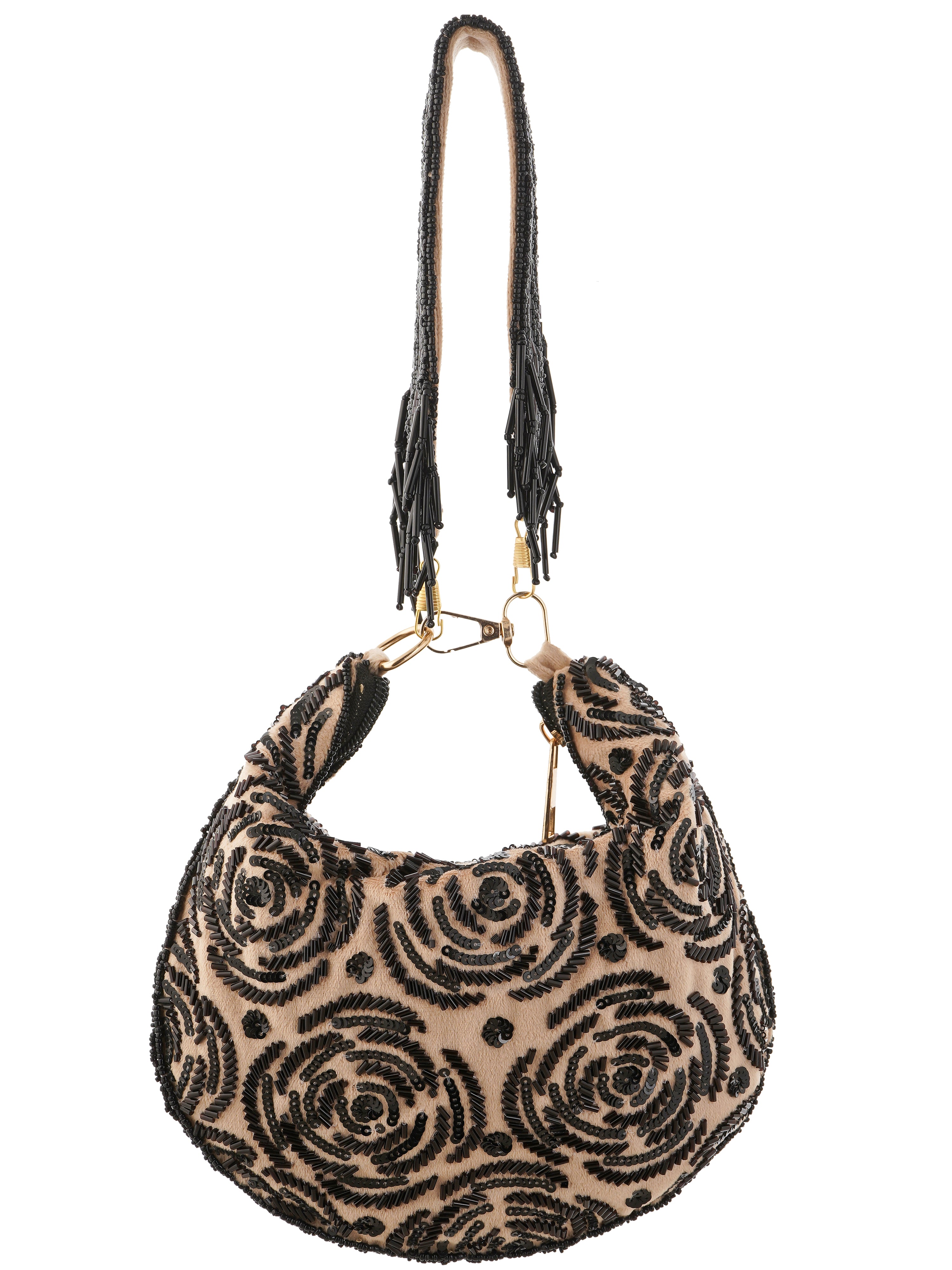 Midnight Bloom Handembroidered Purse