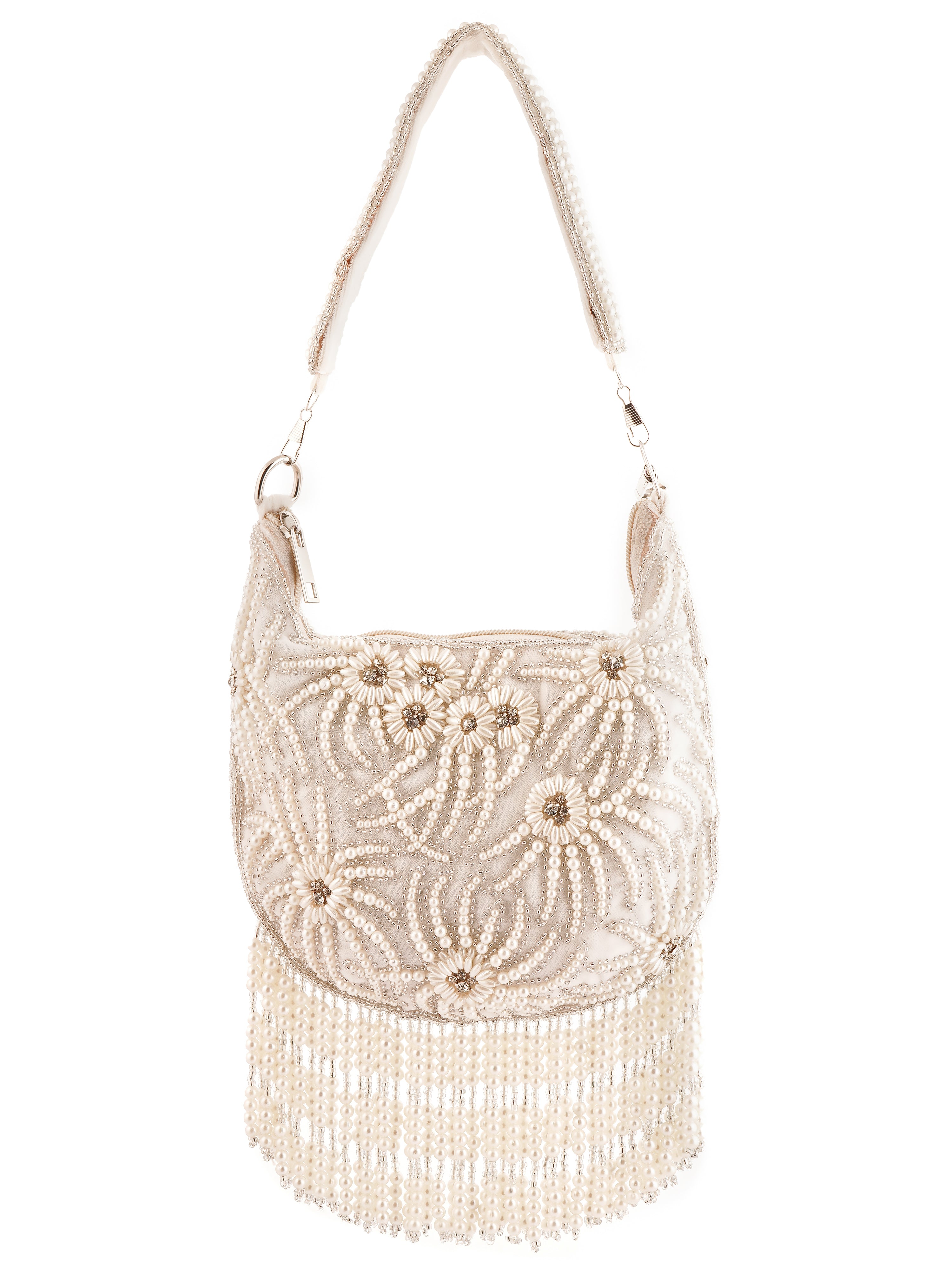 Moonlit Pearl Handembroidered Purse