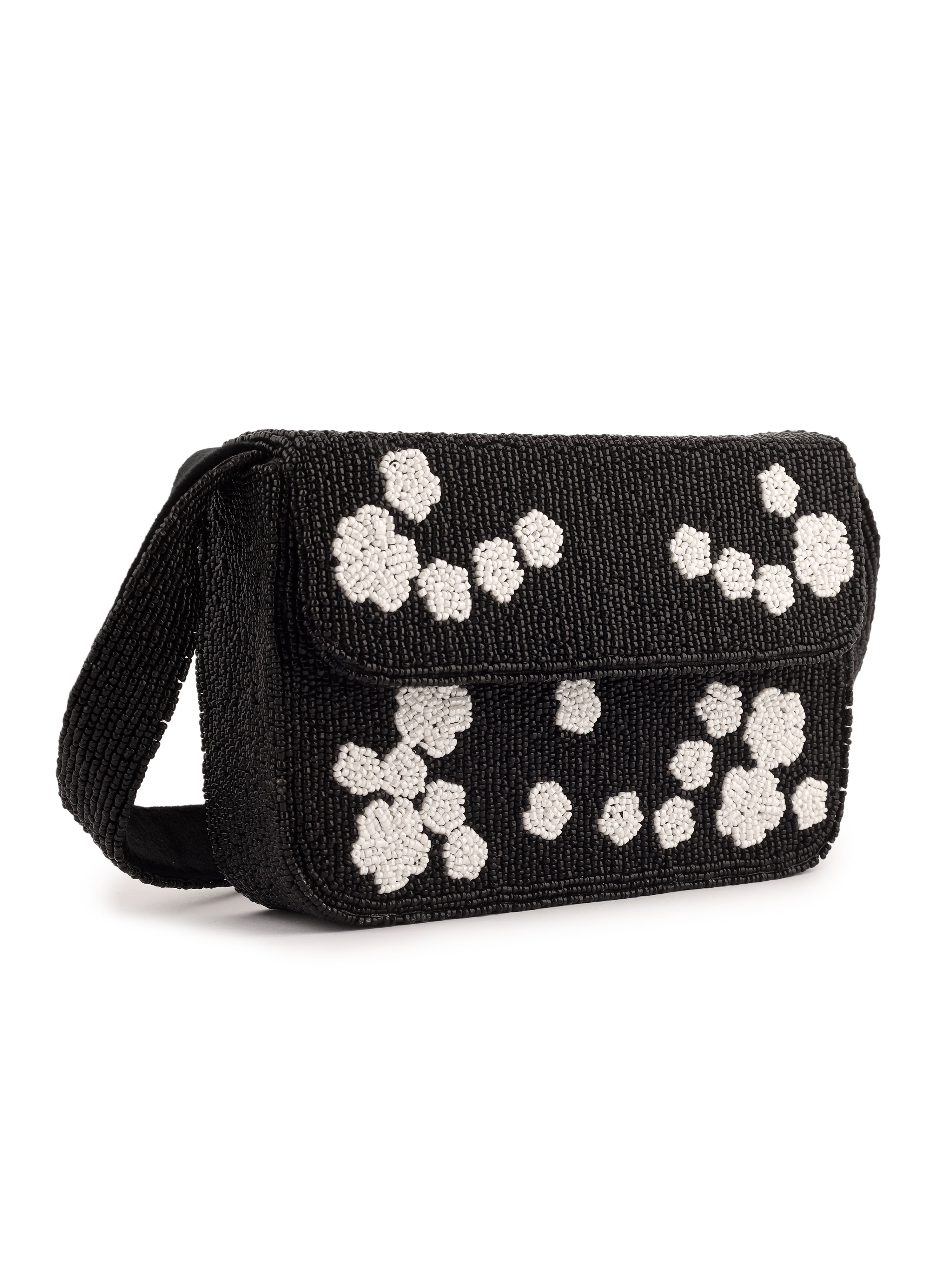 Black Rose Beaded Handembroidered Purse