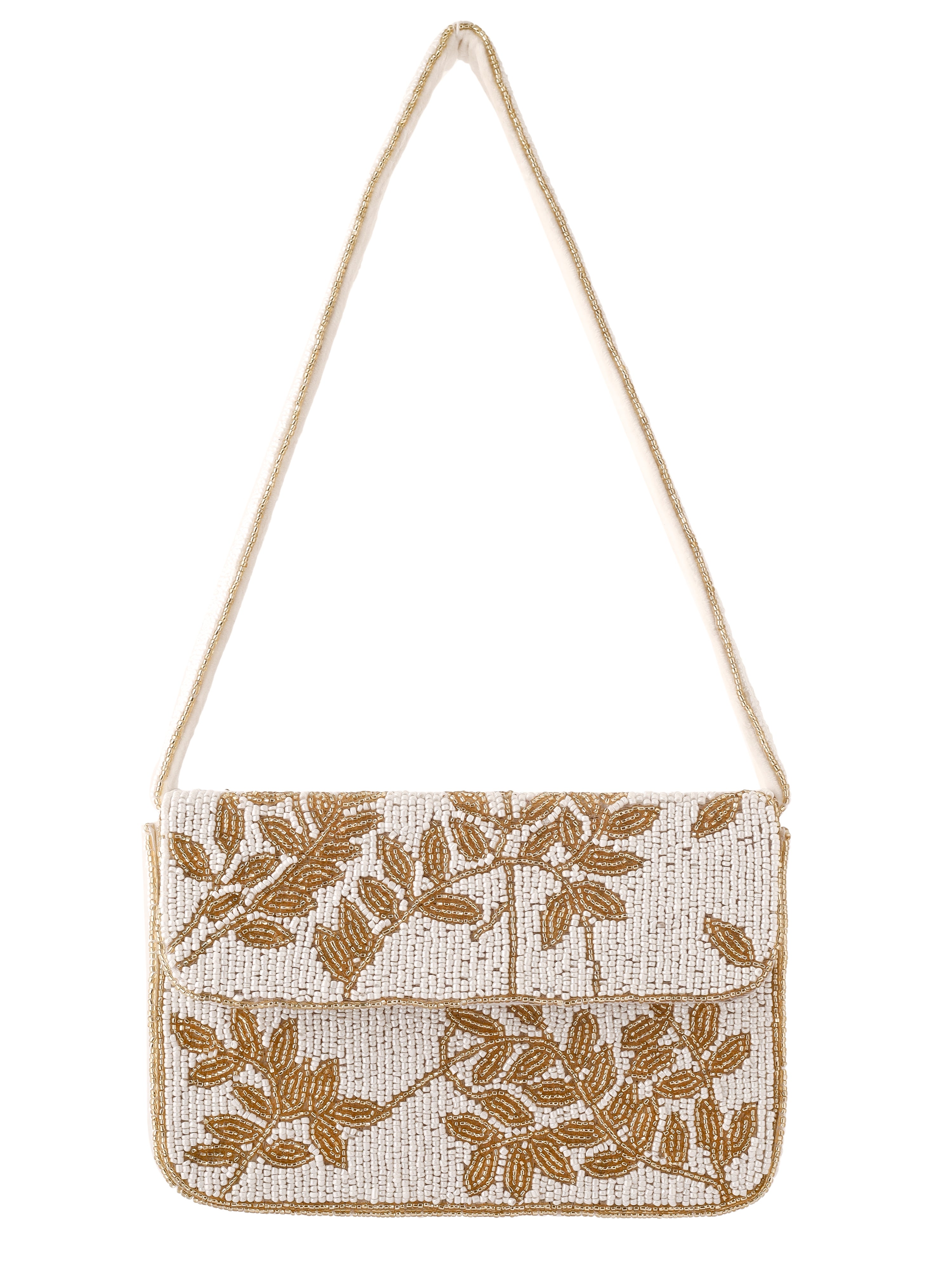 Ivory & Gold Gleam Handembroidered Purse
