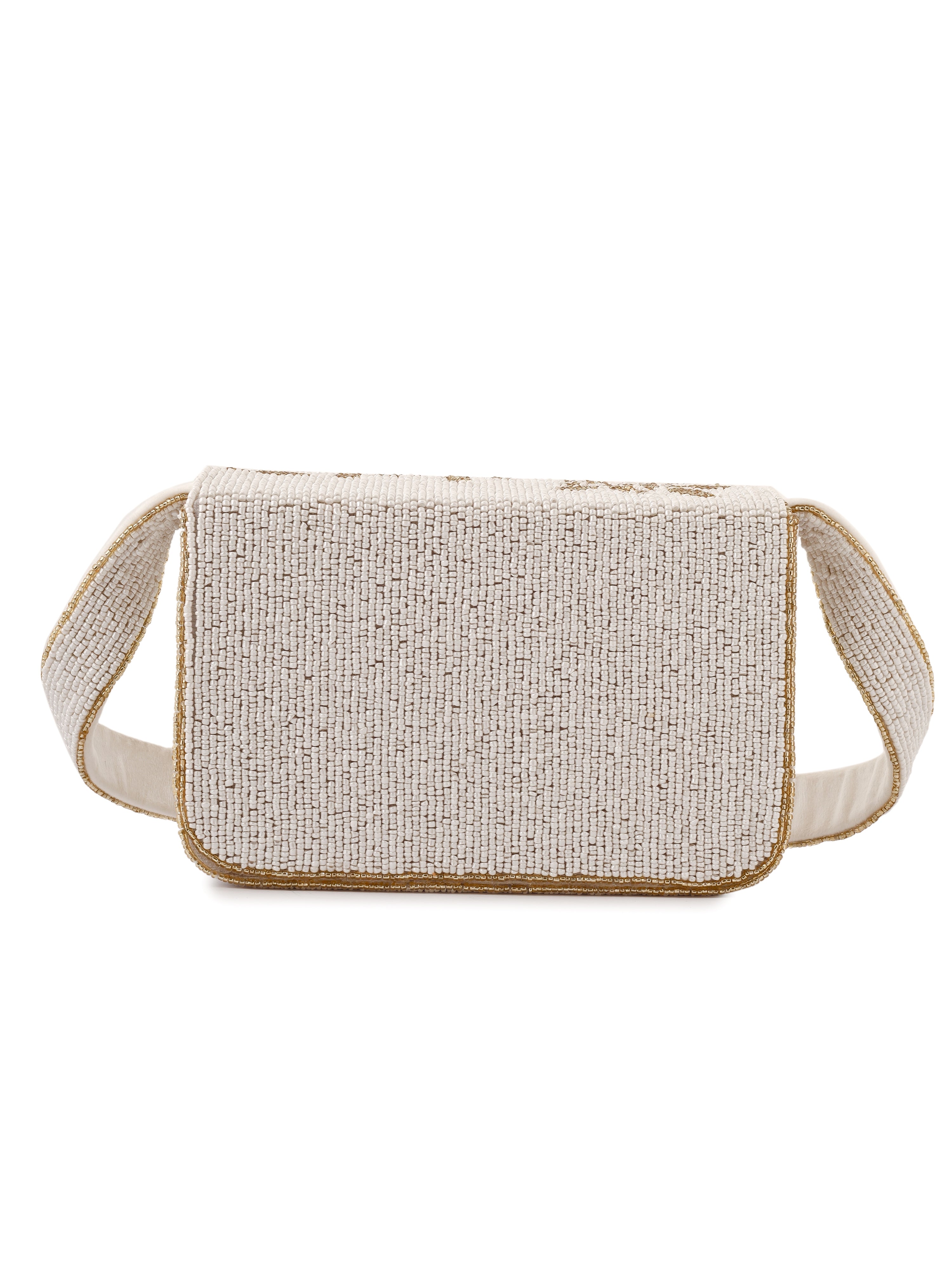 Ivory & Gold Gleam Handembroidered Purse