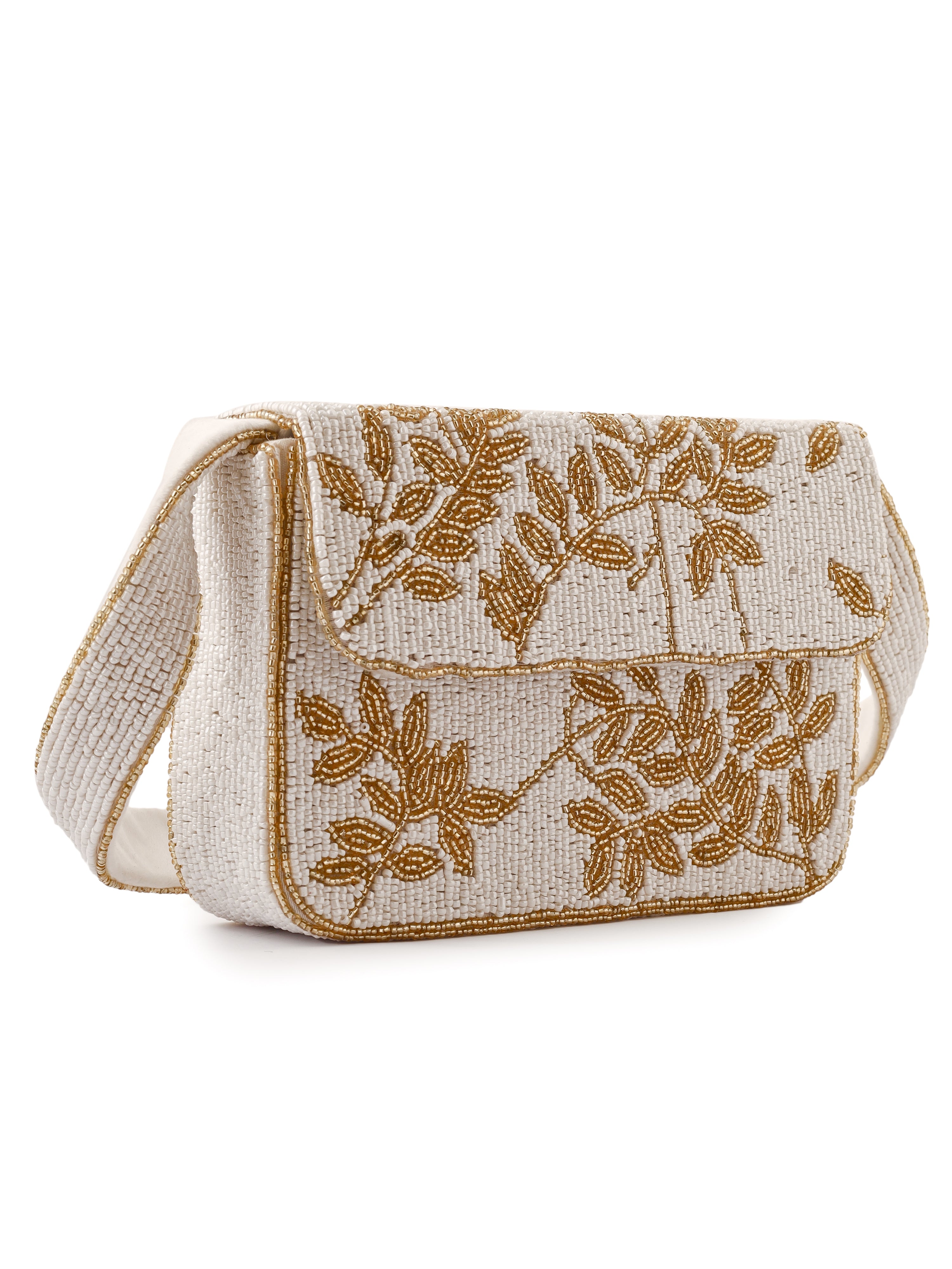 Ivory & Gold Gleam Handembroidered Purse