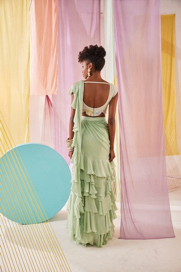 Léa Ruffled Saree set