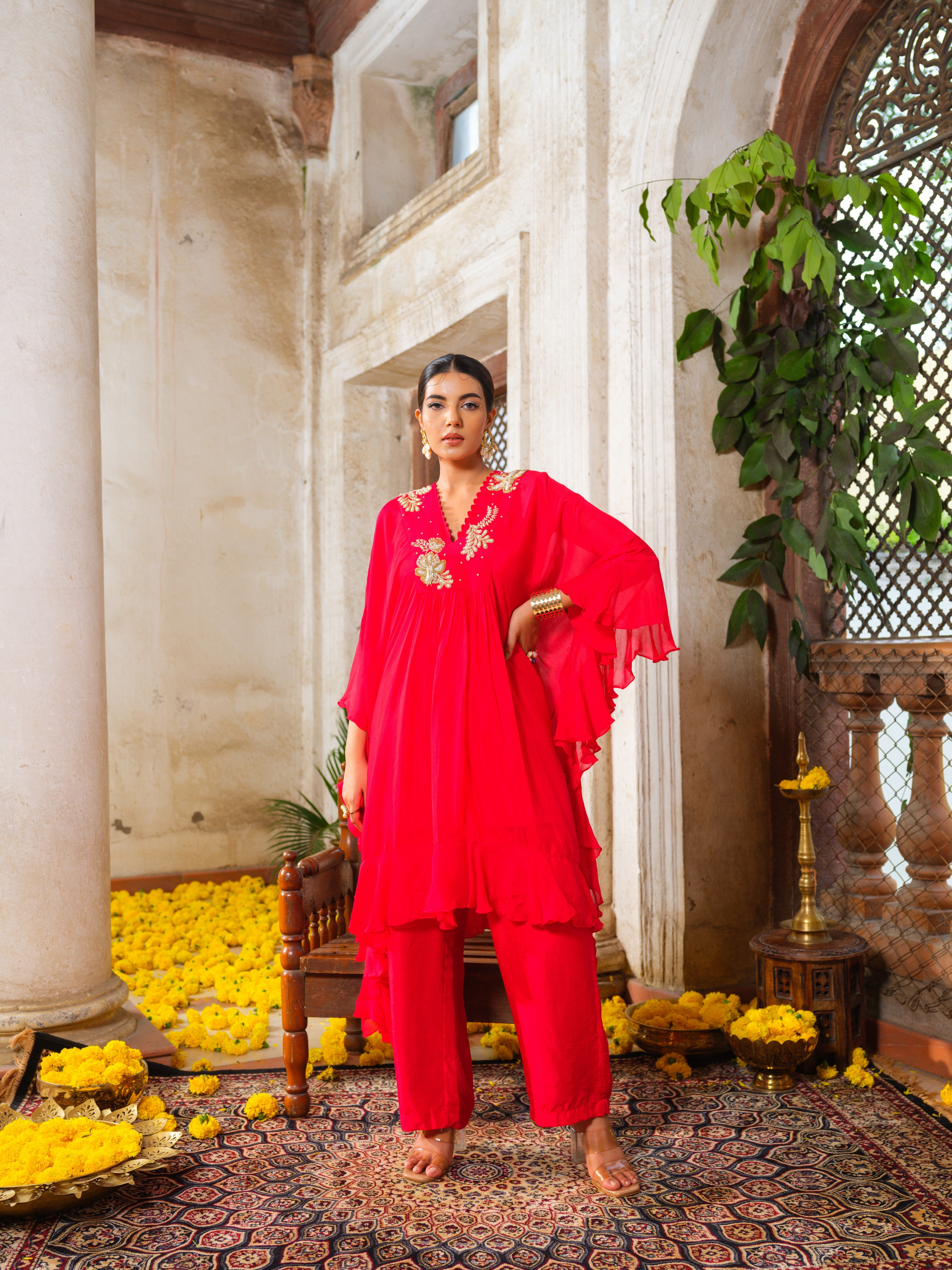 Laal tunic set