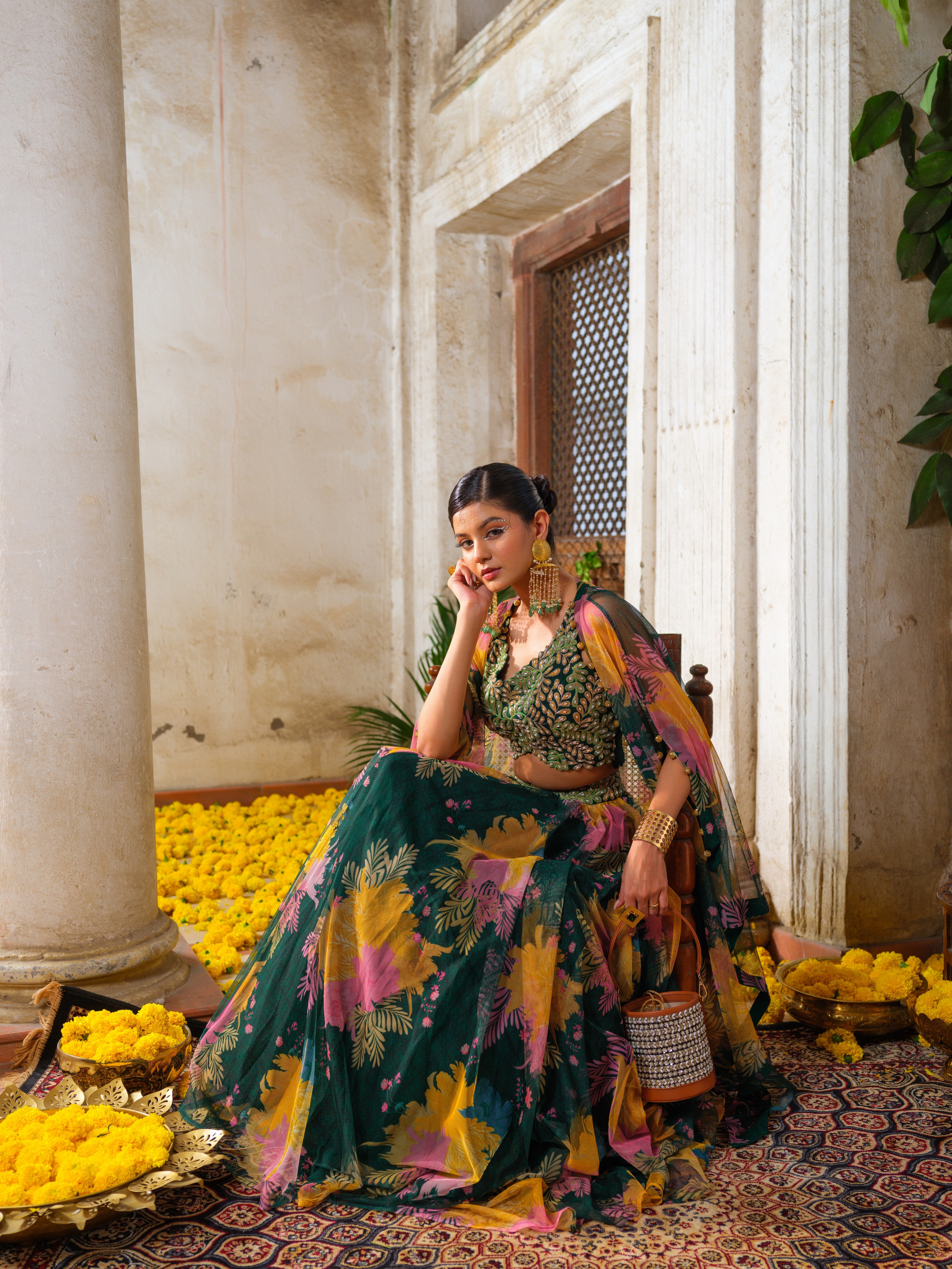 Heera cape lehenga set