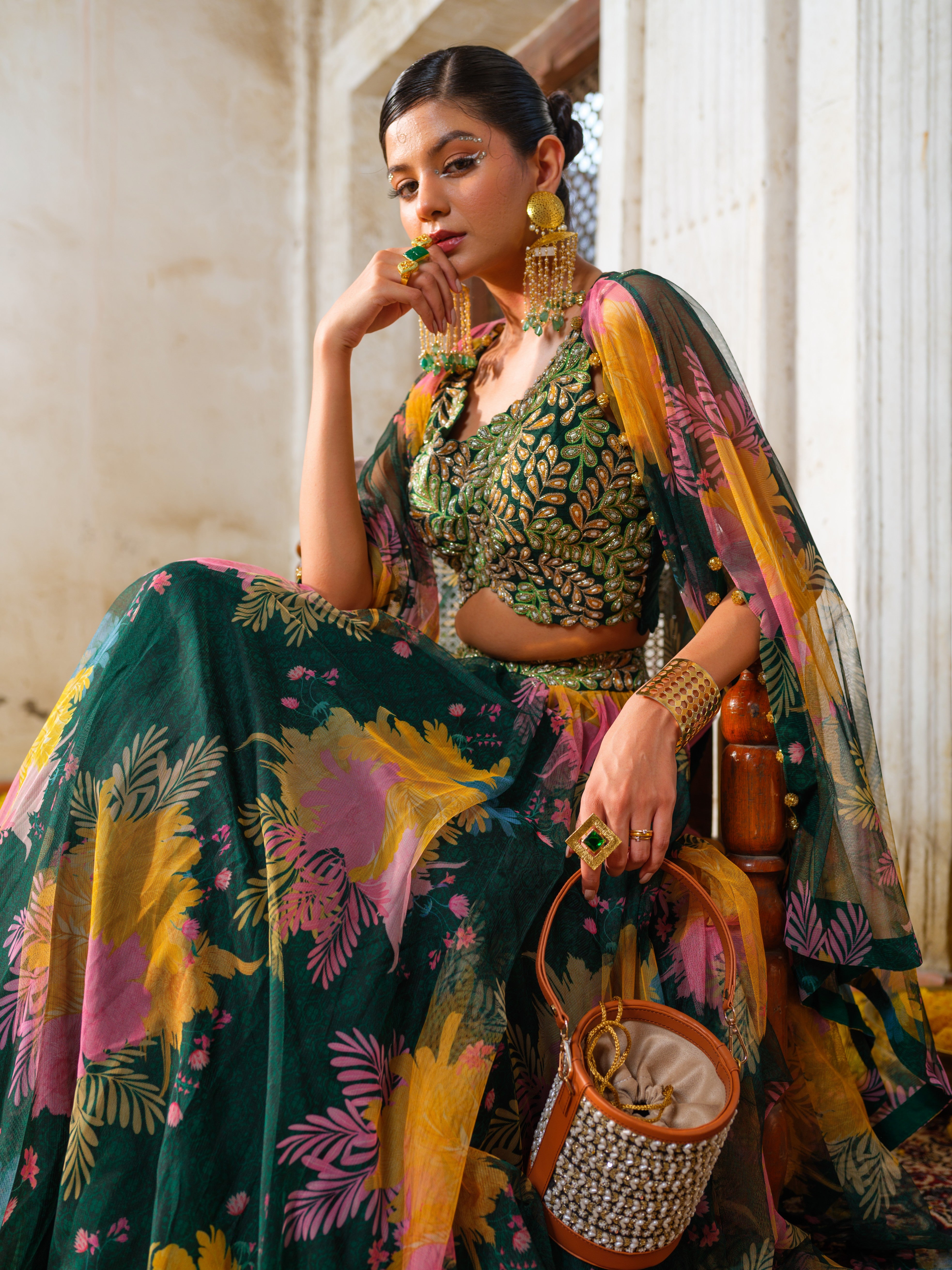 Heera cape lehenga set