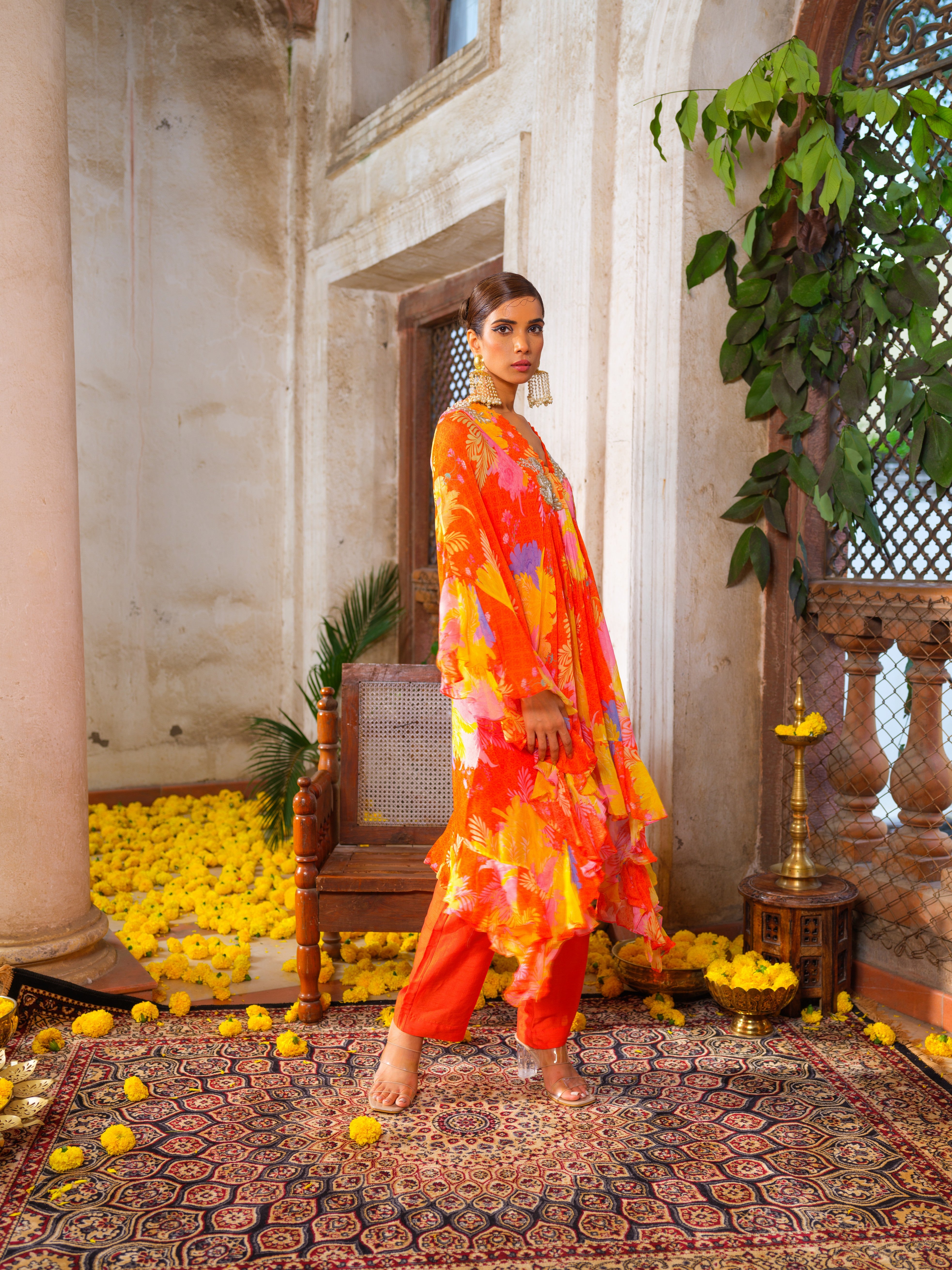 Gul ruffled tunic set