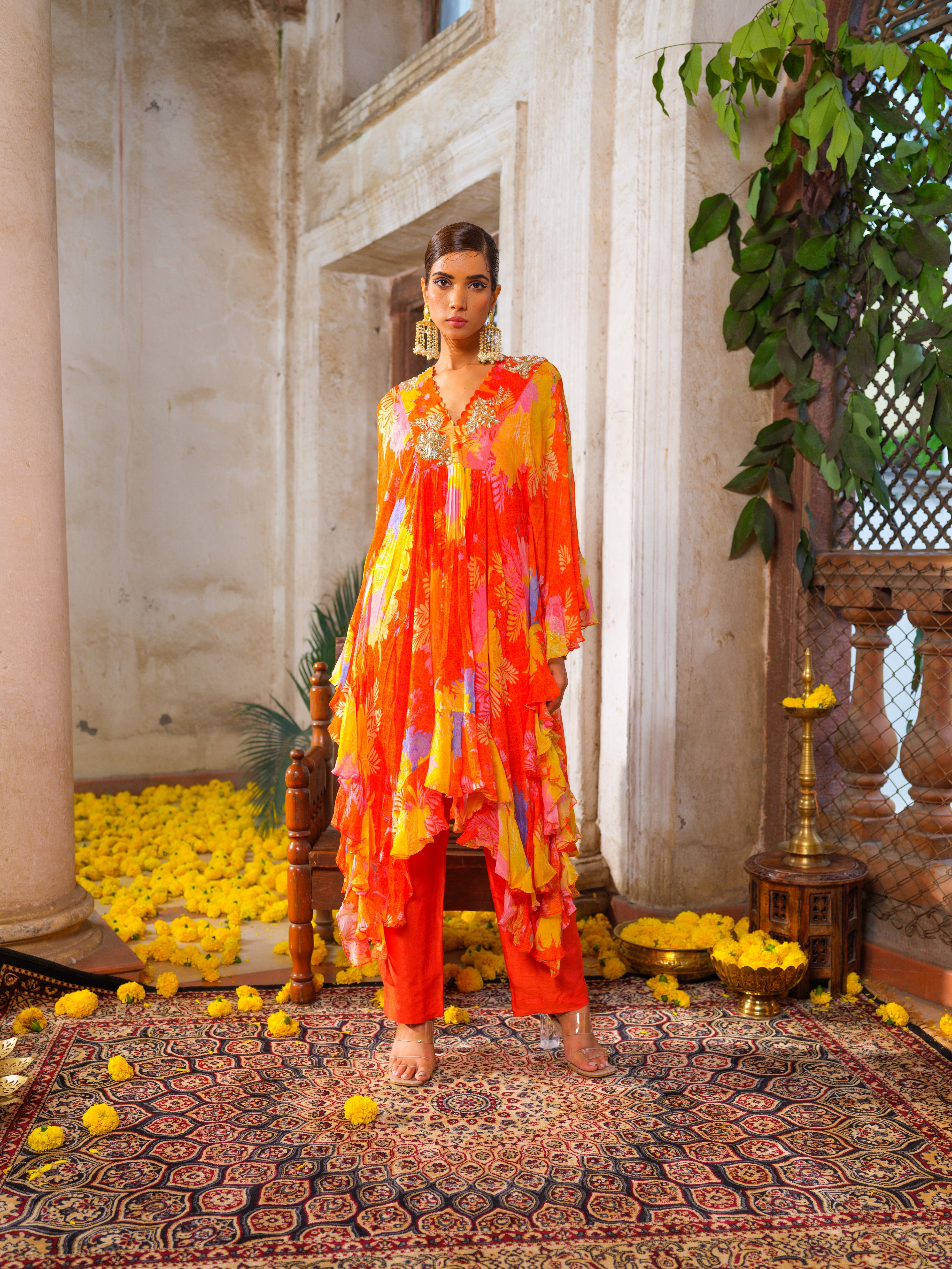 Gul ruffled tunic set