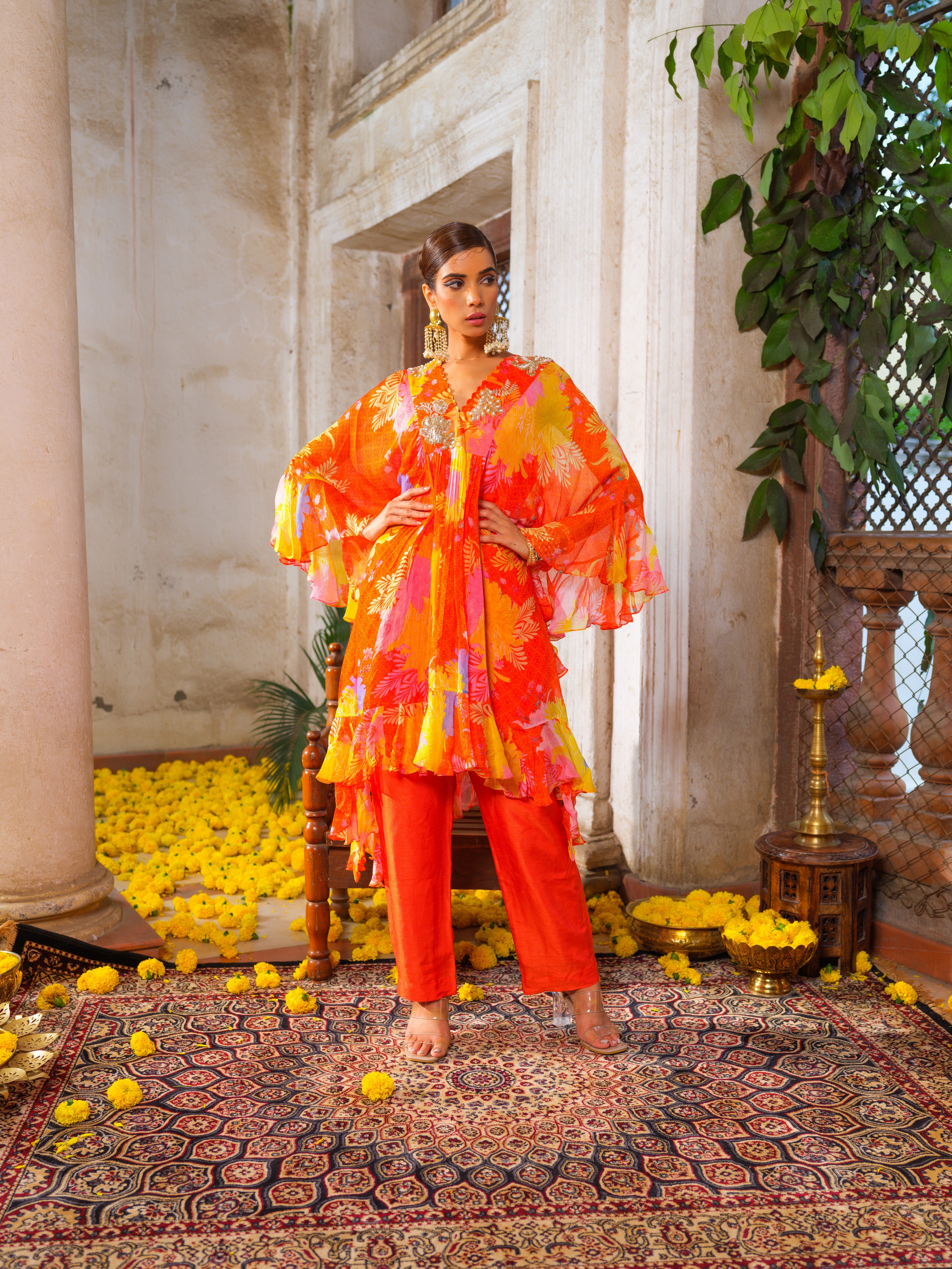 Gul ruffled tunic set