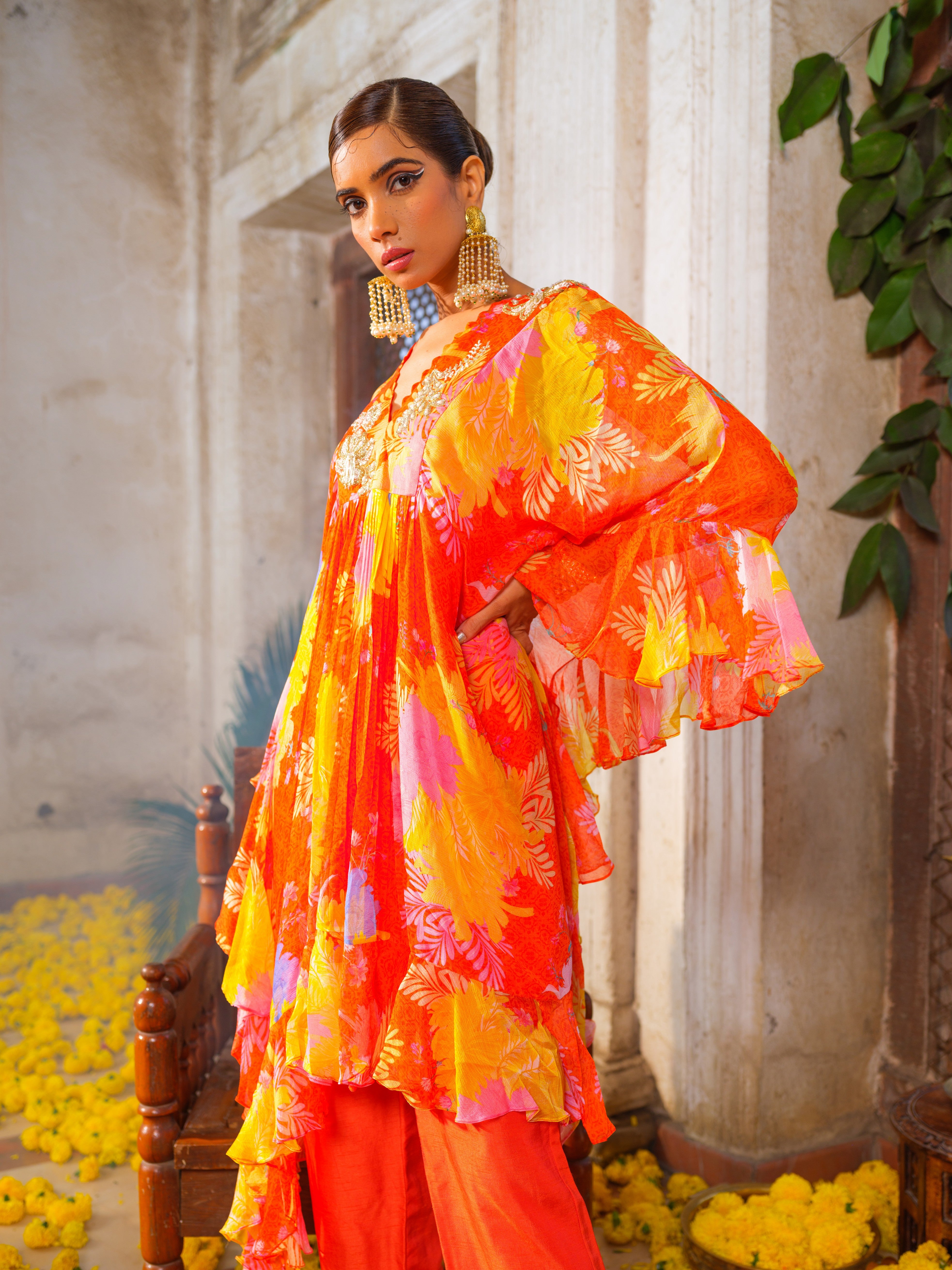 Gul ruffled tunic set