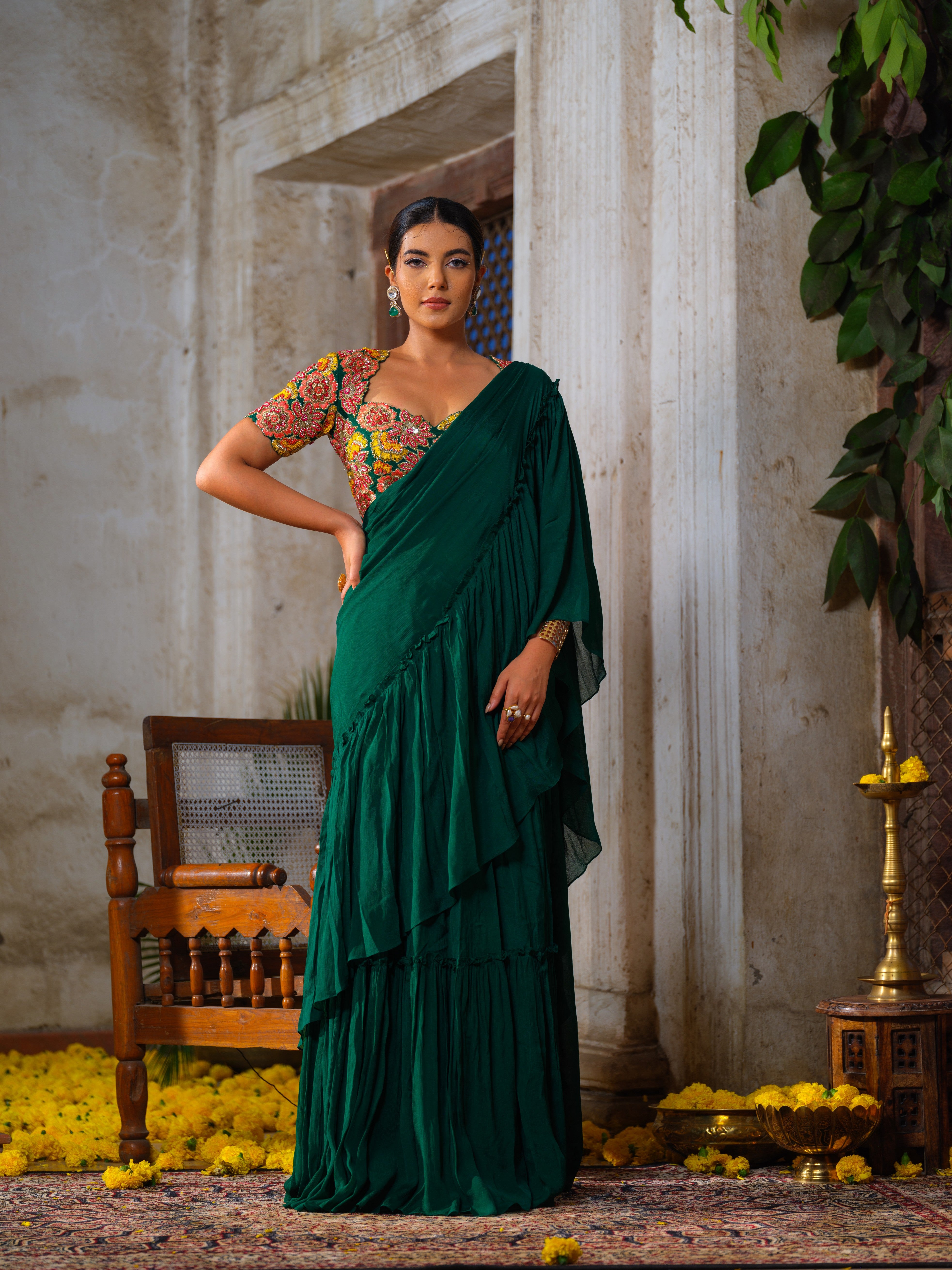 Swara Heera lehenga saree set