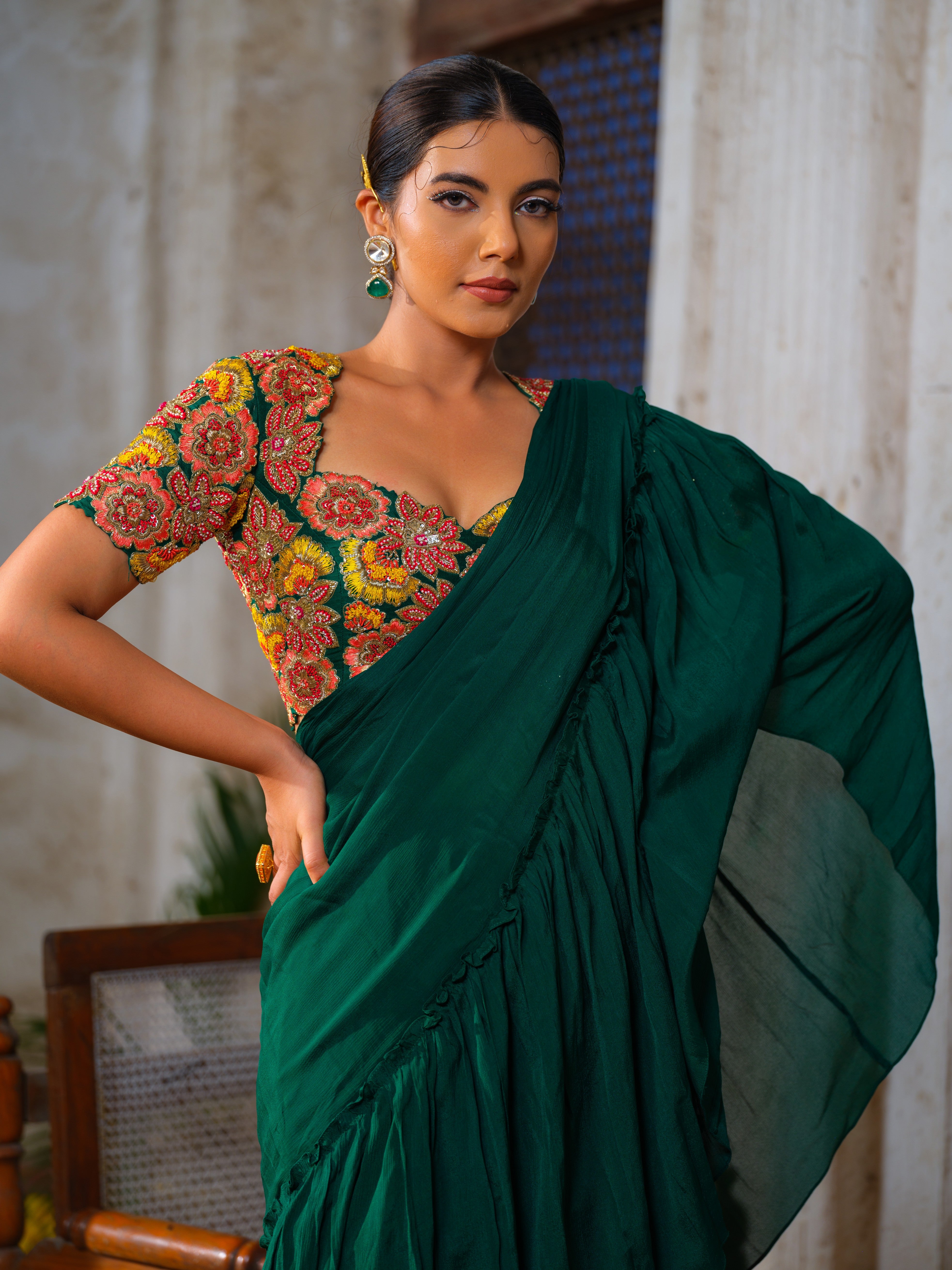 Swara Heera lehenga saree set