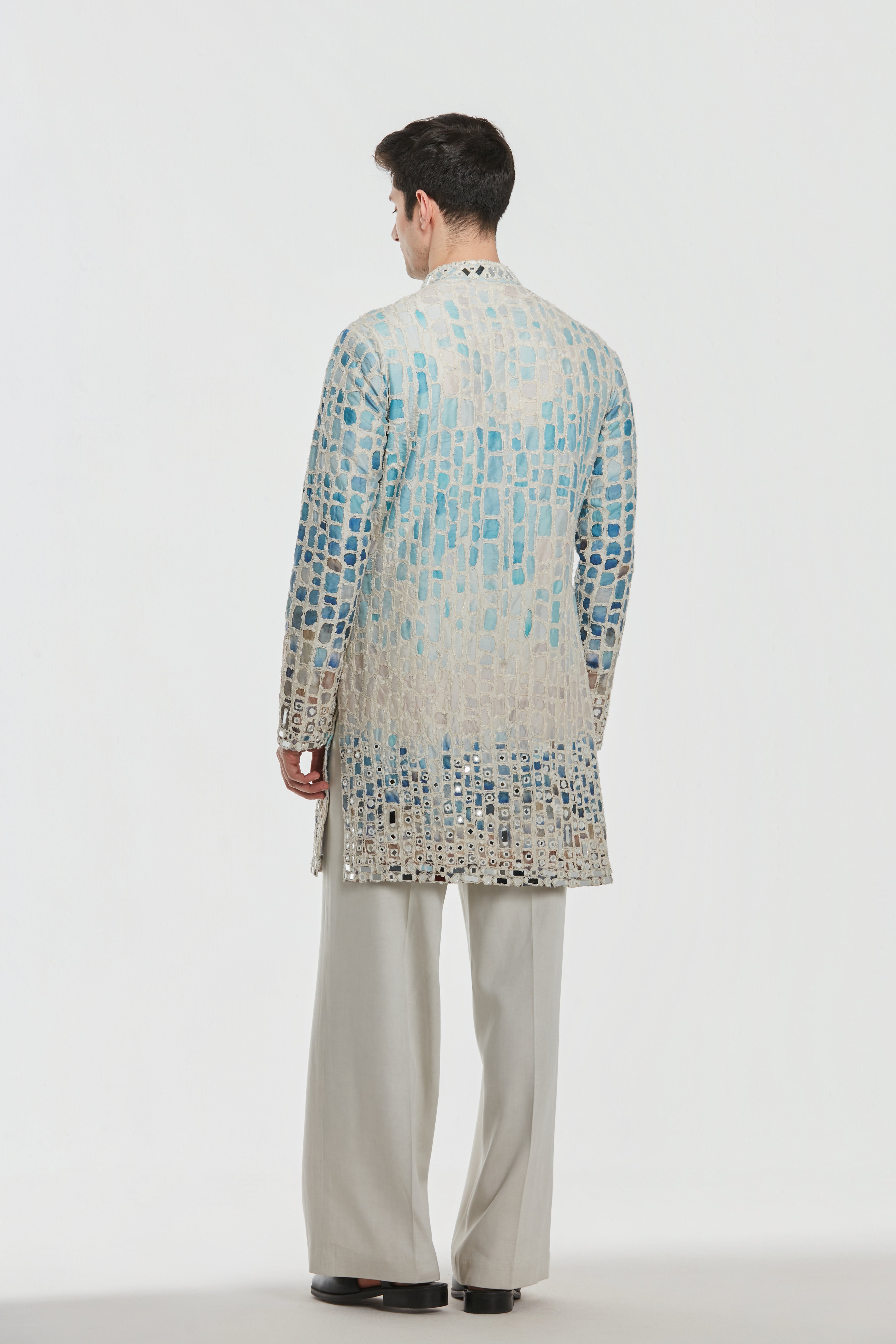 Kurta and stole - heavy chanderi , pant -Cotton twill