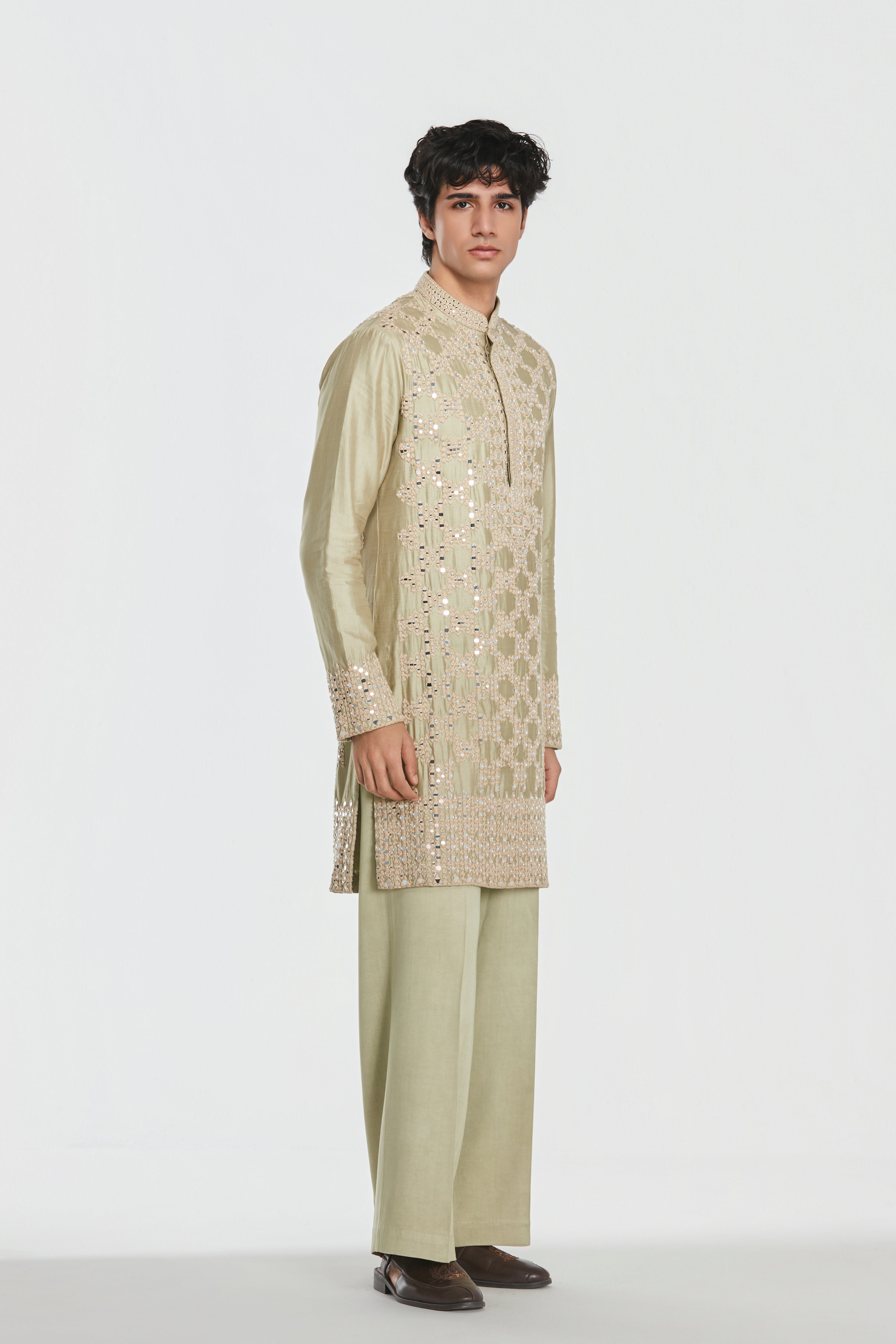 Kurta - Heavy chanderi and Pant - Cotton twill