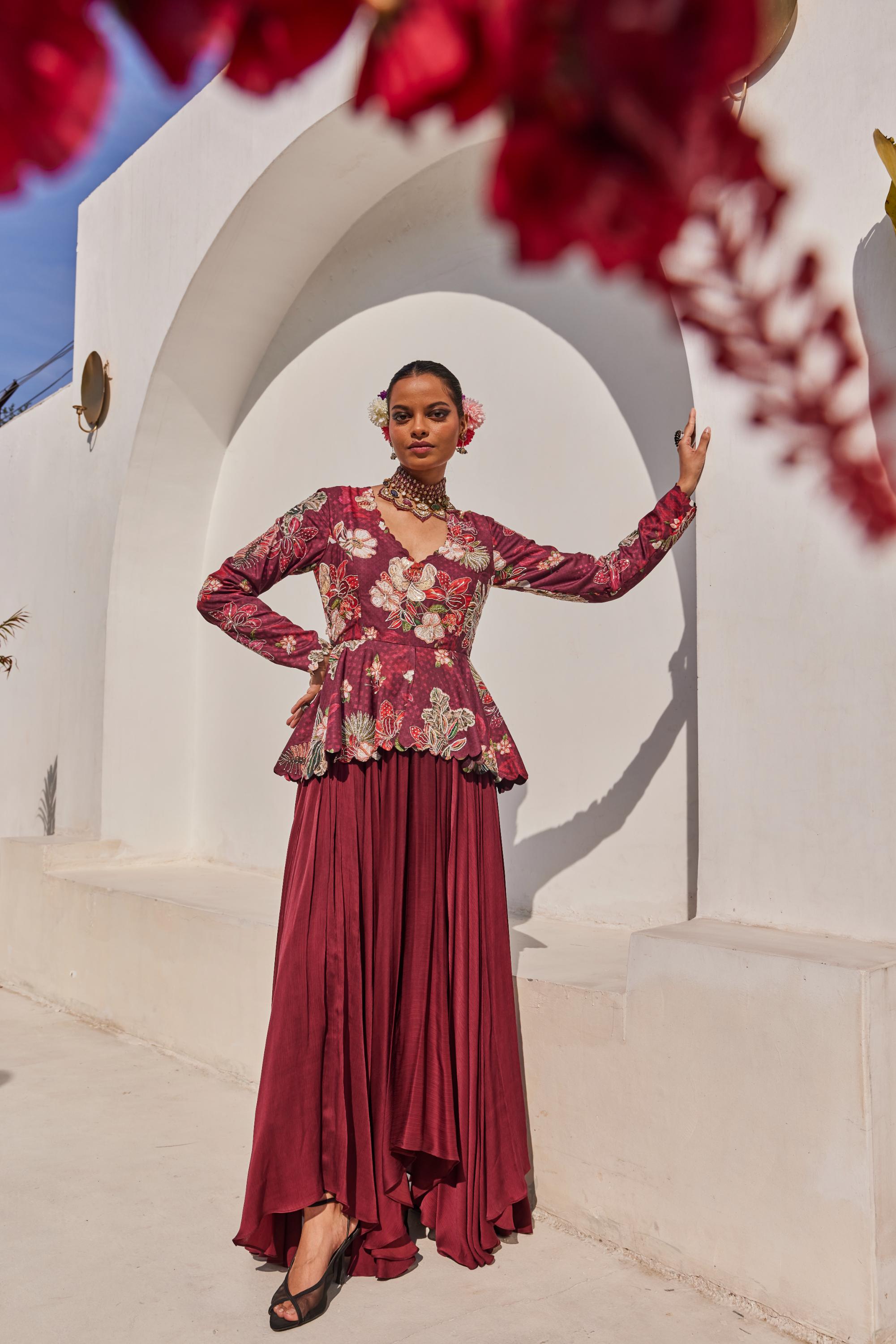 Zehra peplum gown