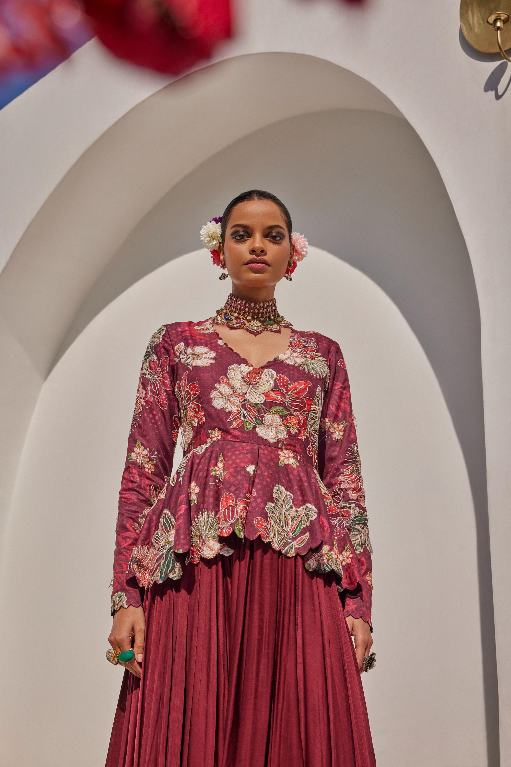 Zehra peplum gown