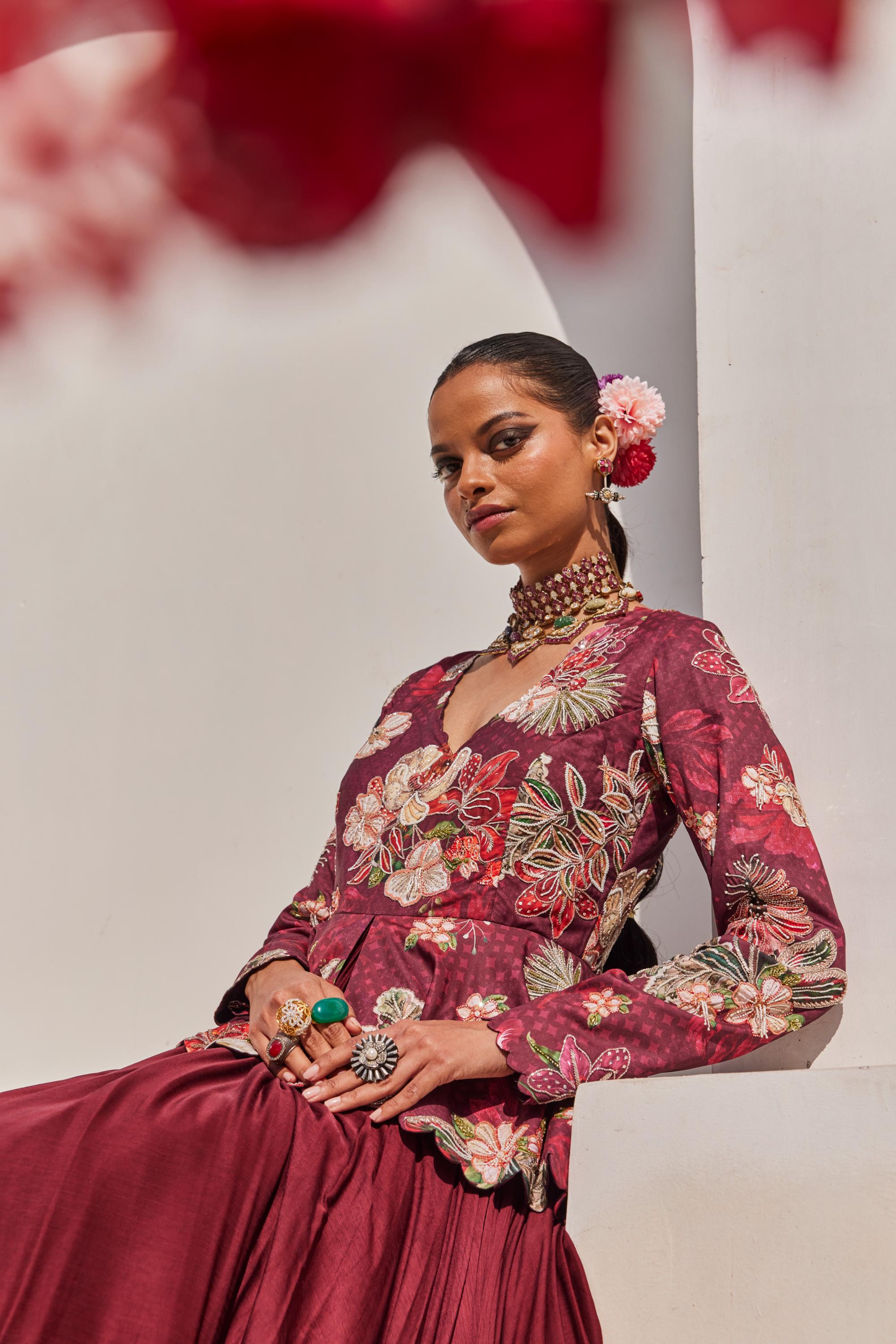 Zehra peplum gown